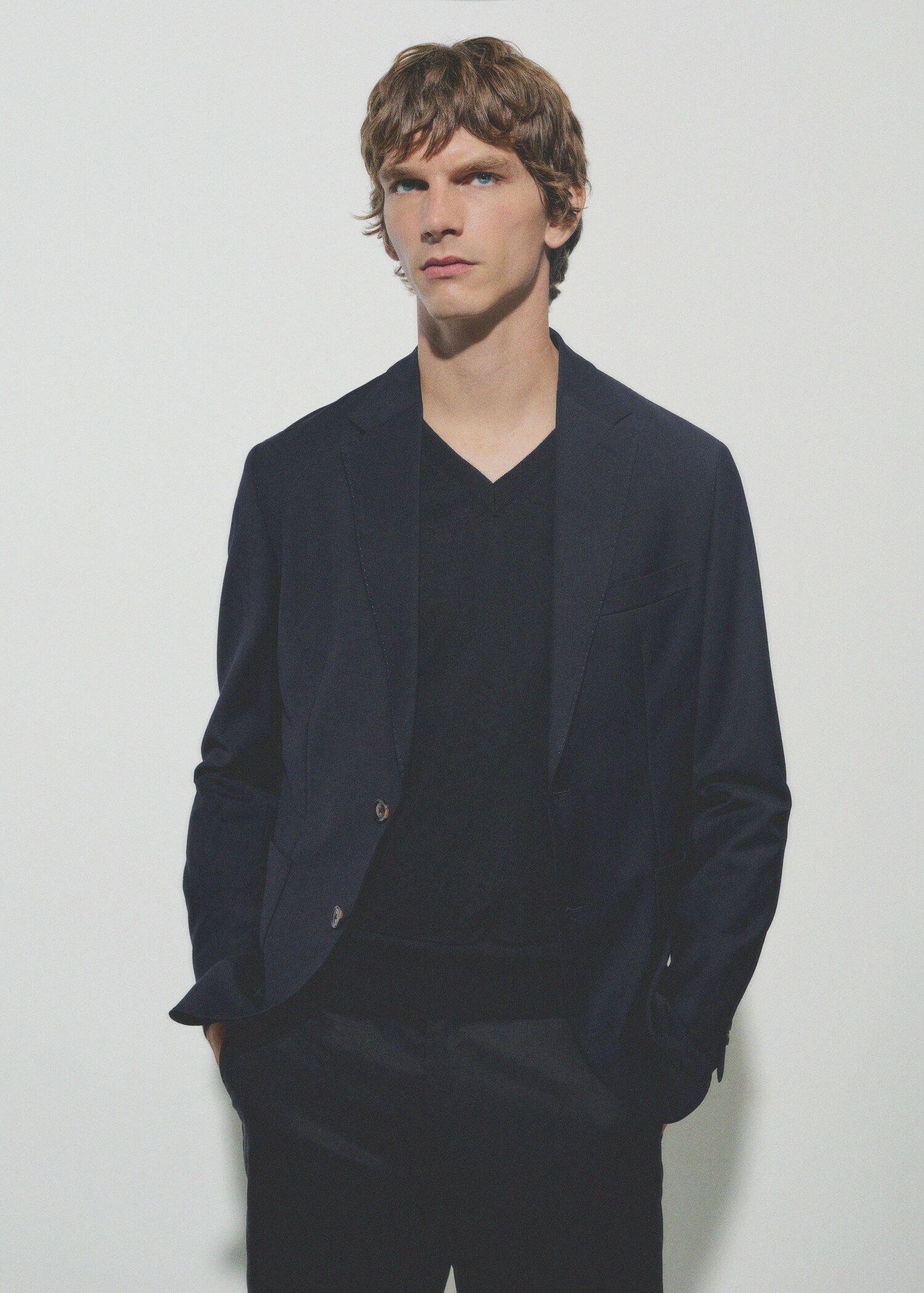 Slim-fit wool jacket with pockets - Details of the article 3