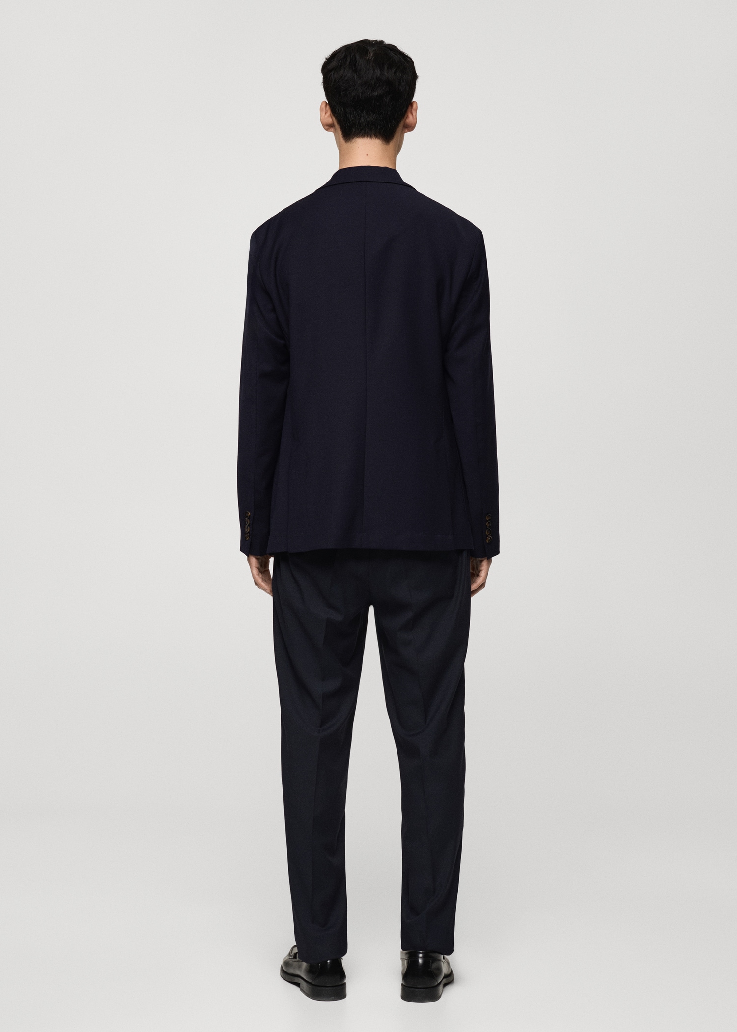 Slim-fit wool jacket with pockets - Reverse of the article