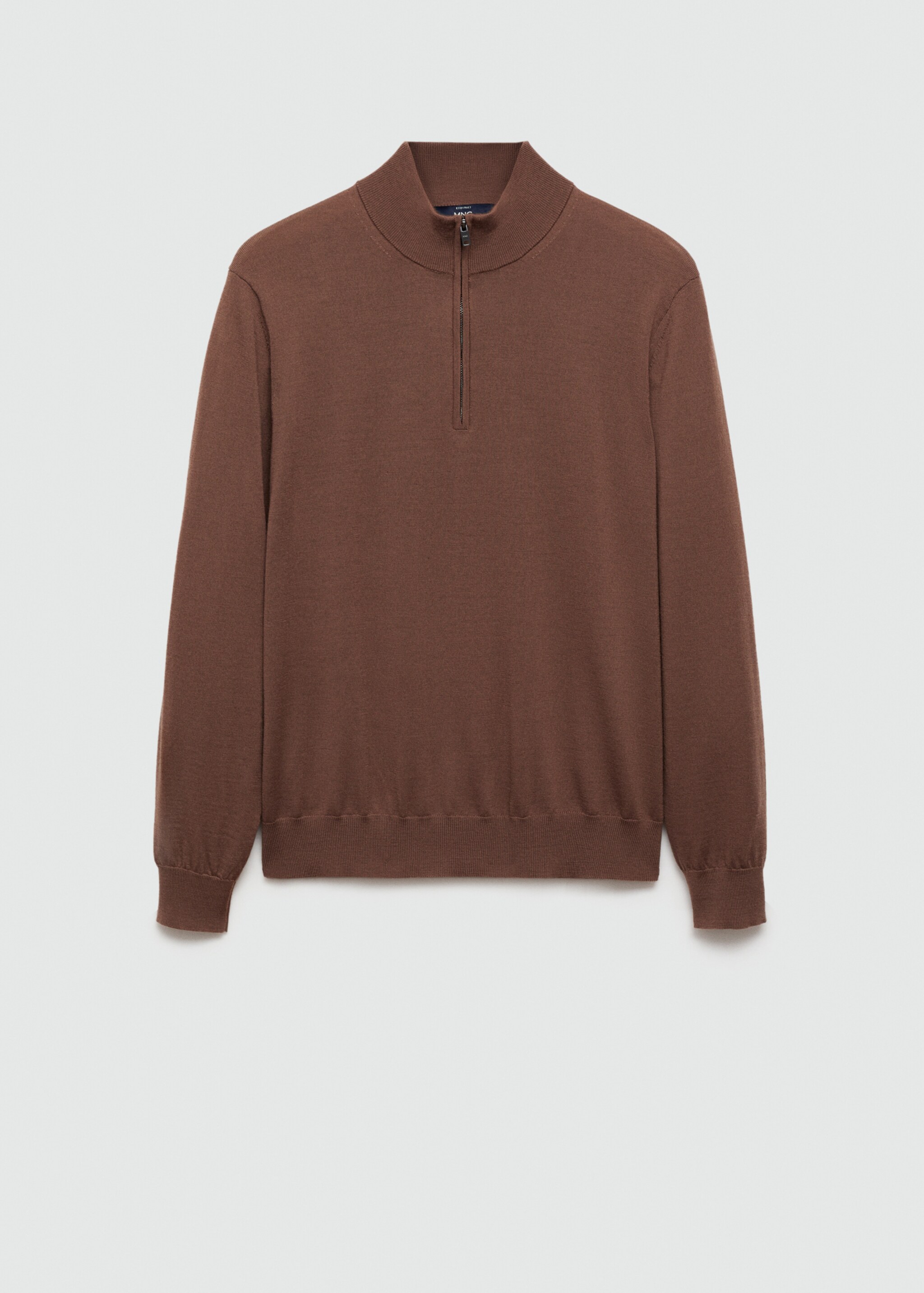 100% merino wool sweater with zip-neck - Article without model