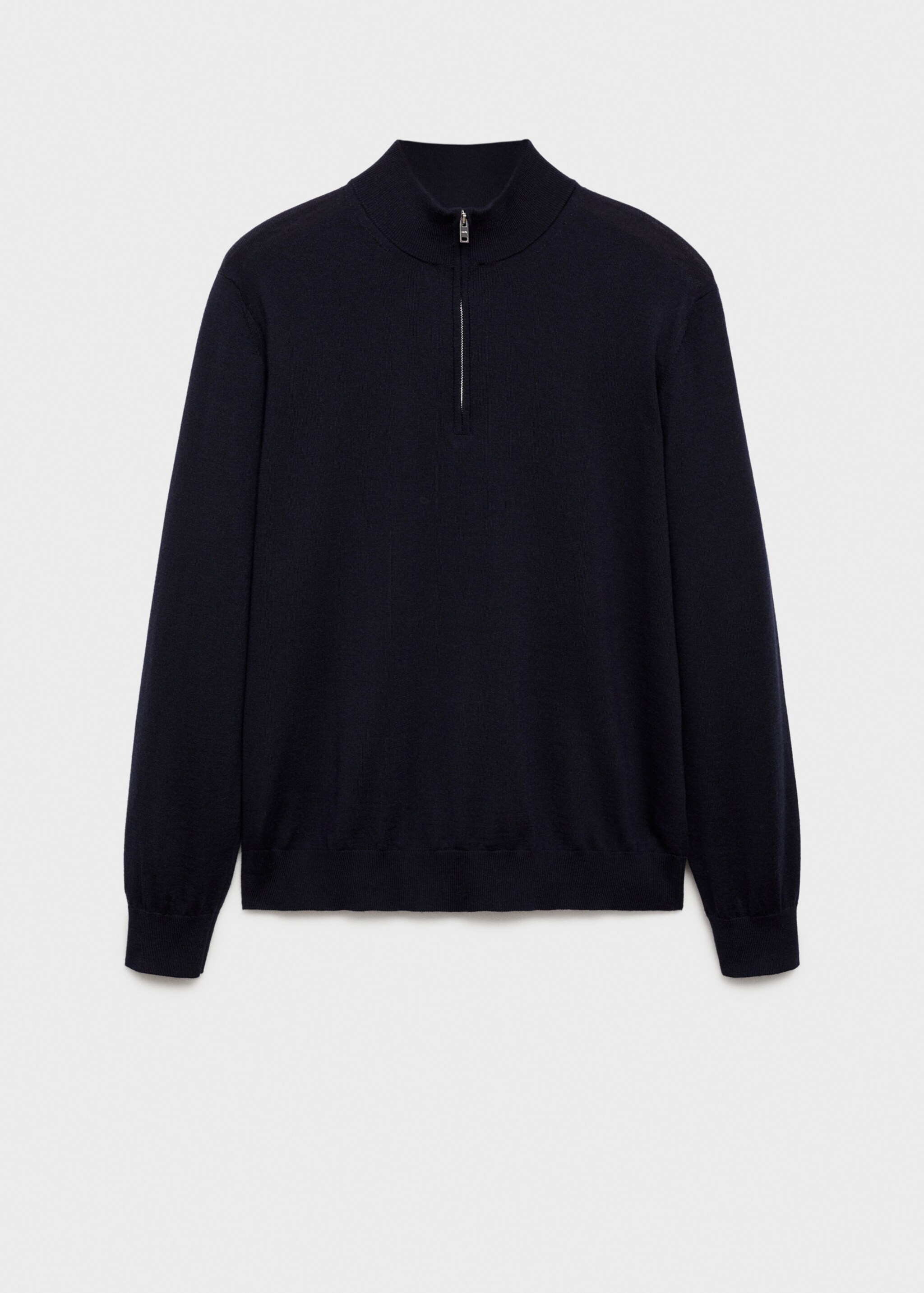100% merino wool sweater with zip-neck - Article without model