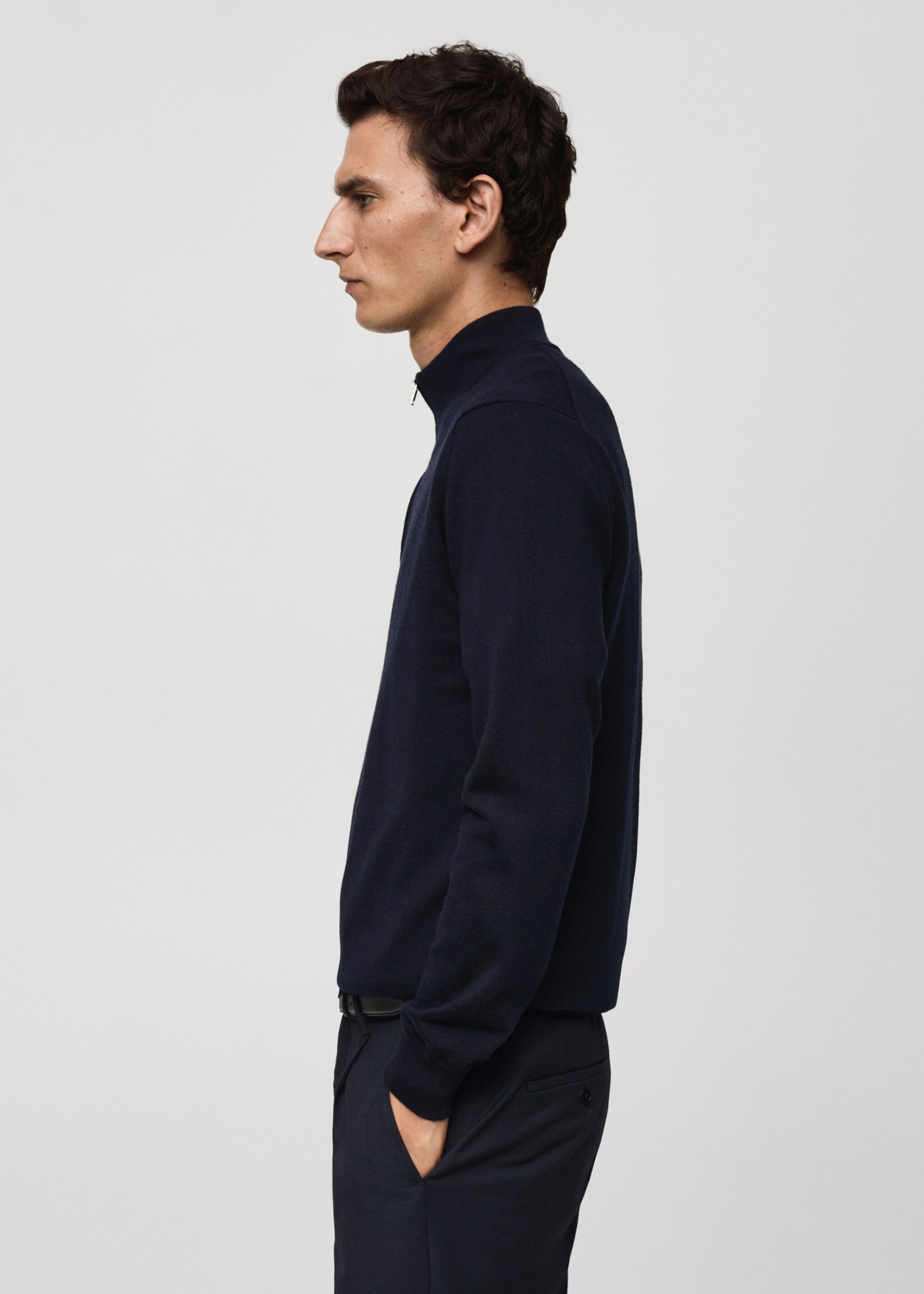 100% merino wool sweater with zip-neck - Details of the article 6