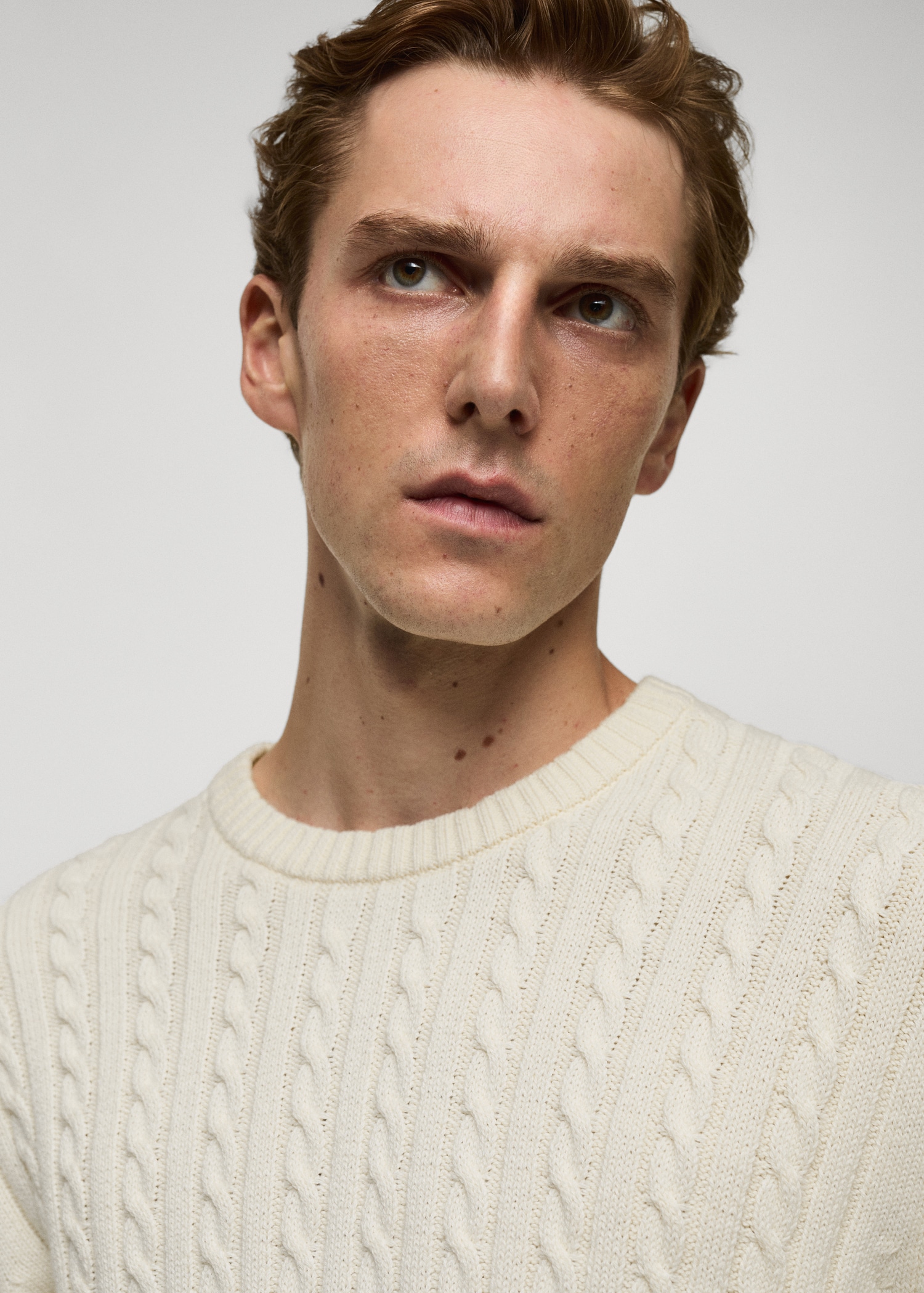 Cable-knit cotton-blend sweater - Details of the article 1