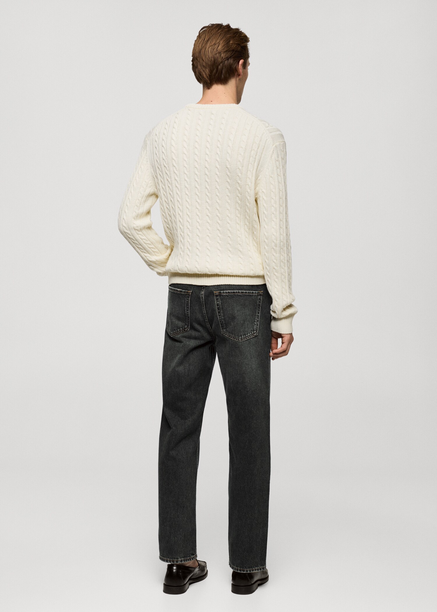 Cable-knit cotton-blend sweater - Reverse of the article