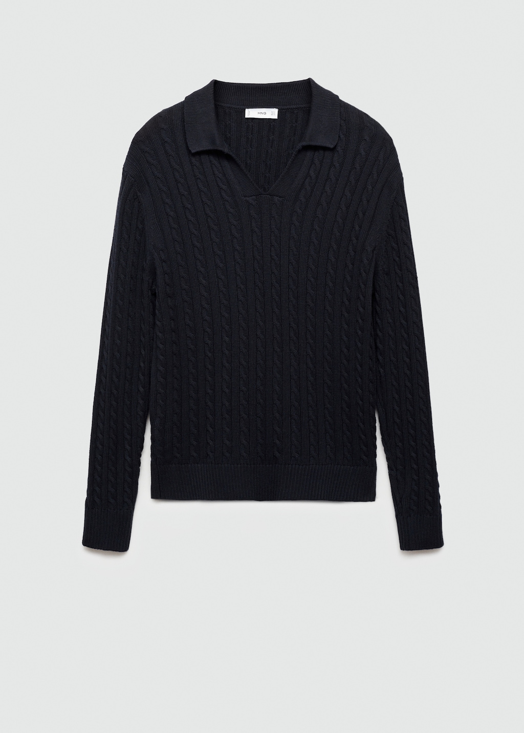 Medium braided-knit polo sweater - Men | MANGO USA