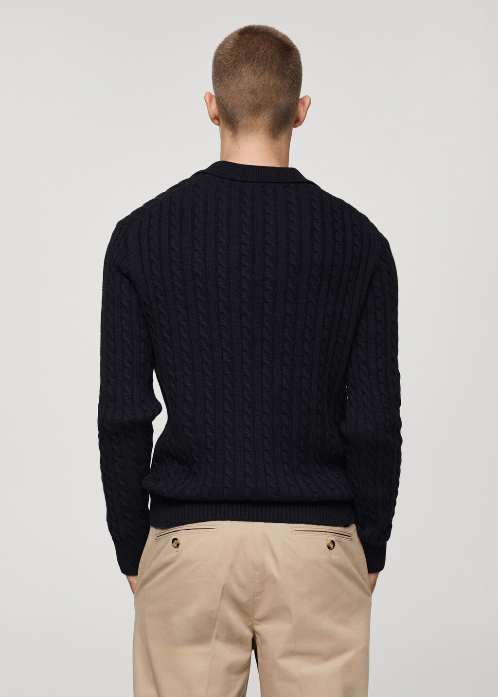FASHIRU wool blend polo knit sweater 黒 Fred Wool Polo Sweater | GUESS