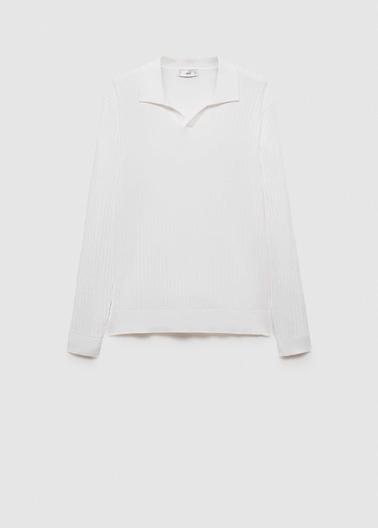 Fine rib-knit polo sweater - Article without model