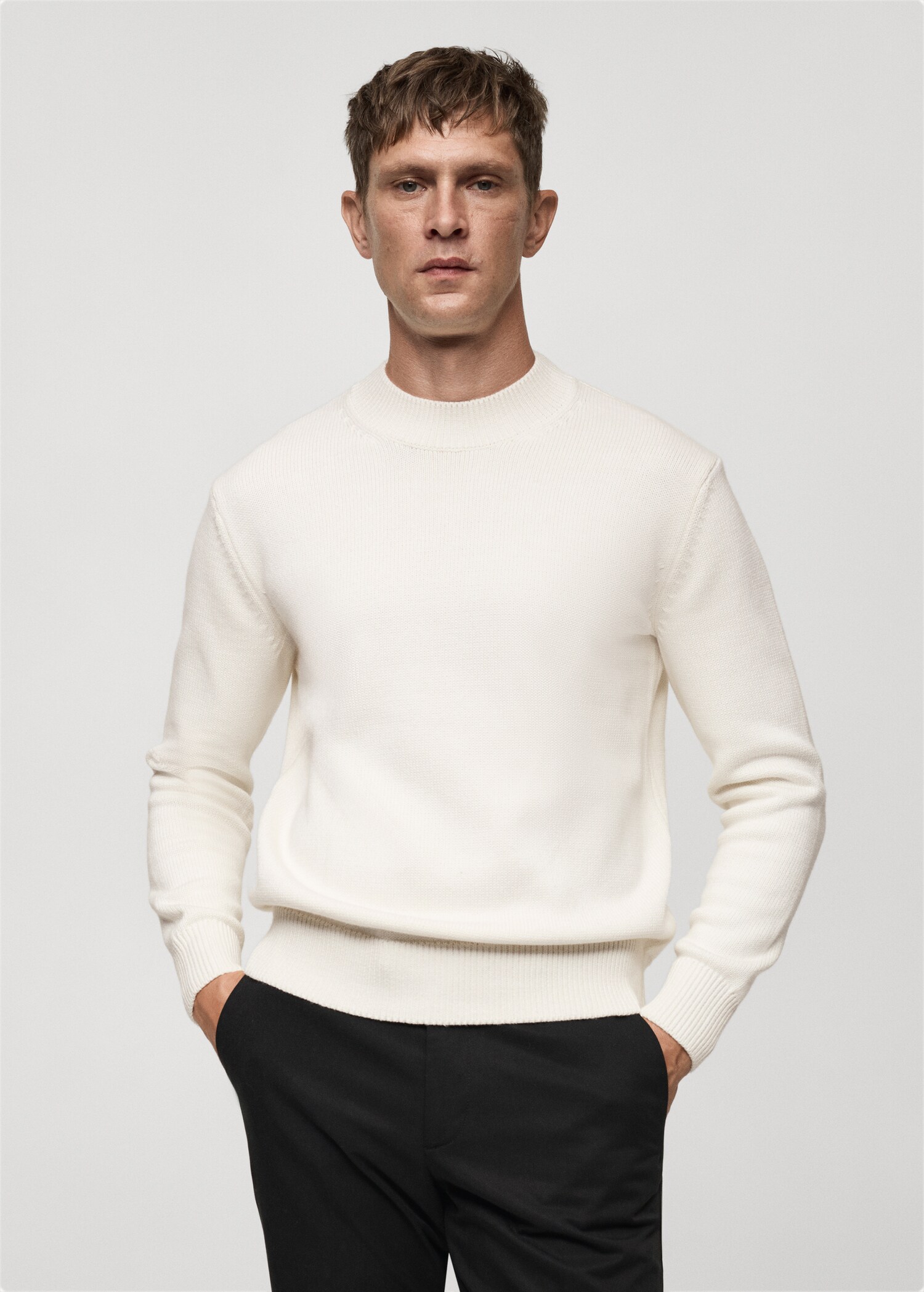 Medium-knit cotton sweater - Medium plane