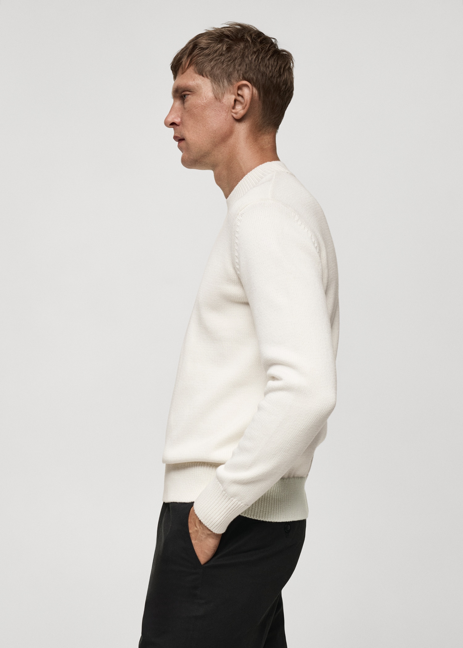 Medium-knit cotton sweater - Details of the article 2