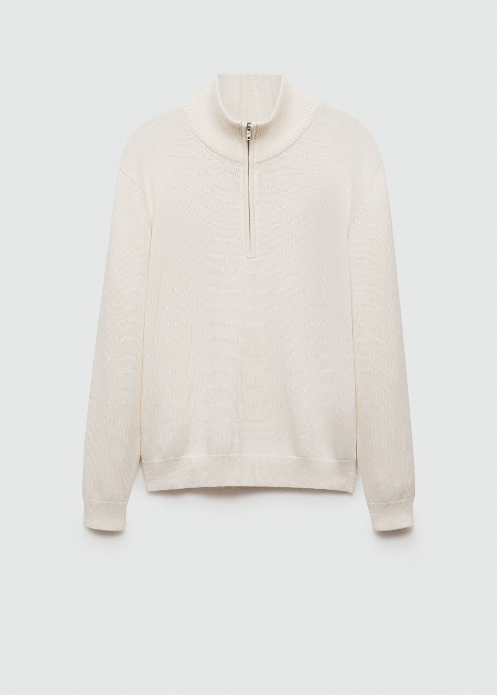 Medium knit sweater with zip up perkins neck Men MANGO Ireland