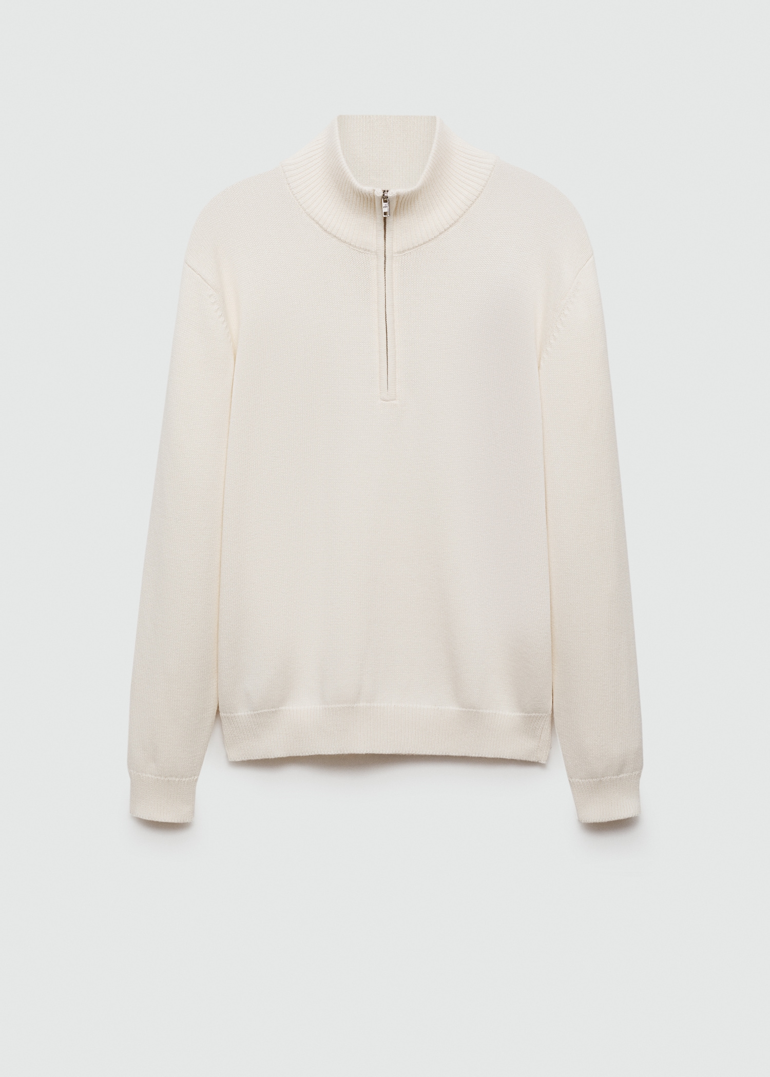 Medium-knit sweater with zip-up perkins neck Men MANGO Pakistan