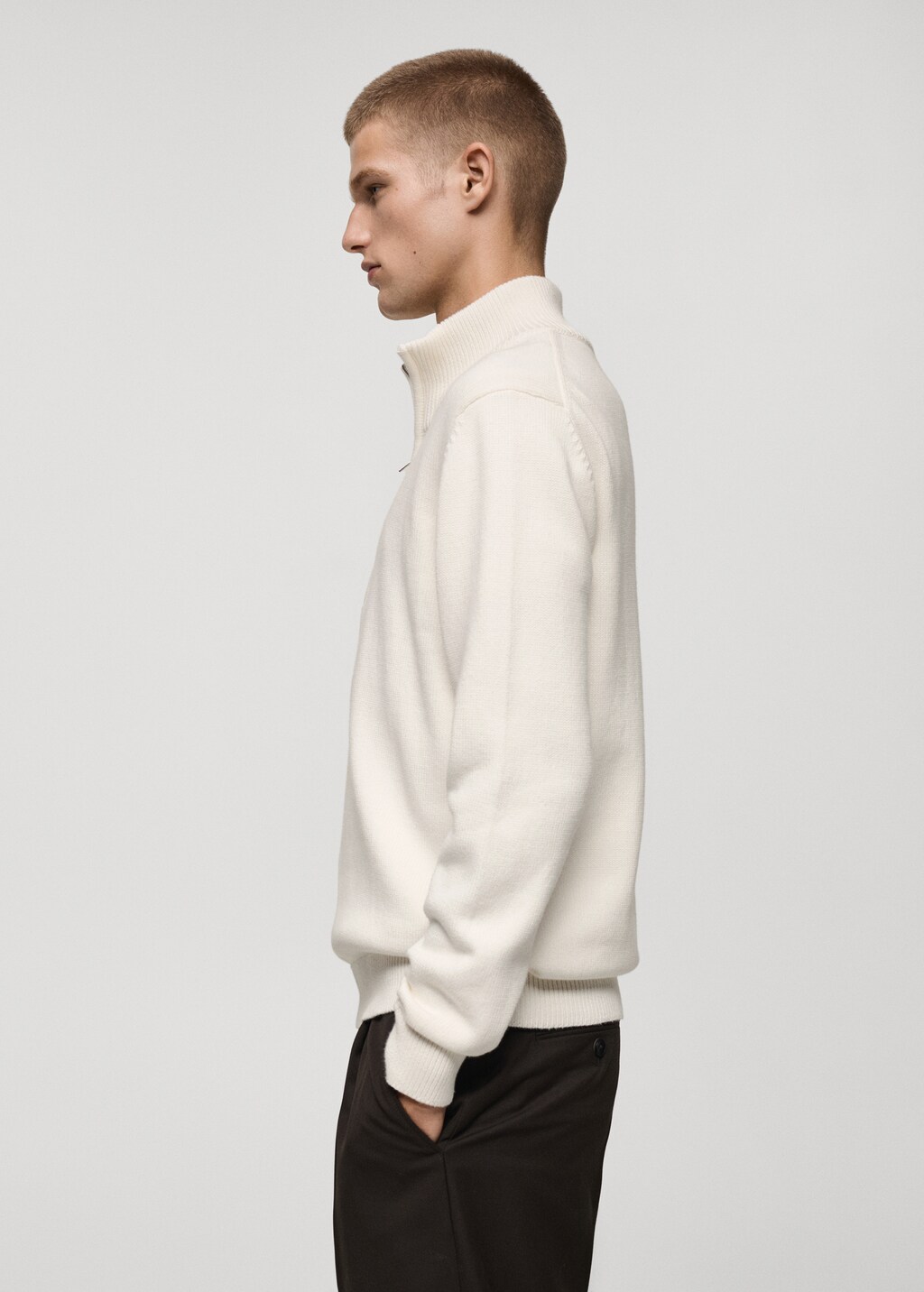 Mango zip knit sweater hotsell