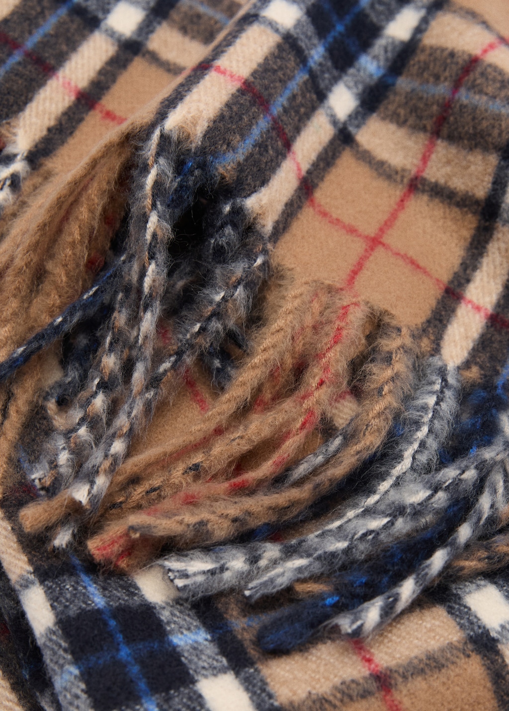 Check scarf with fringed ends Women MANGO United Kingdom