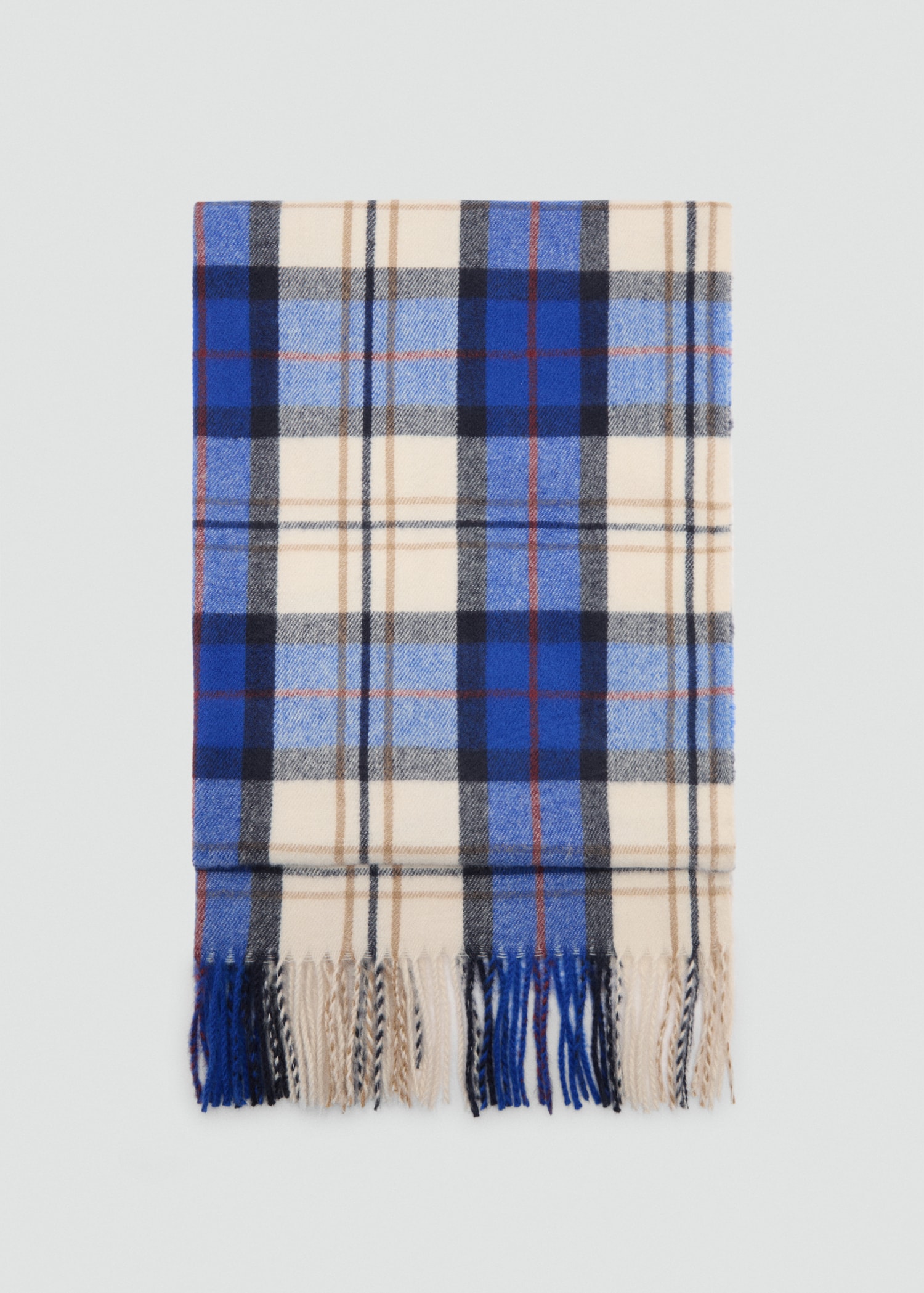 Check scarf with fringed ends - Article without model