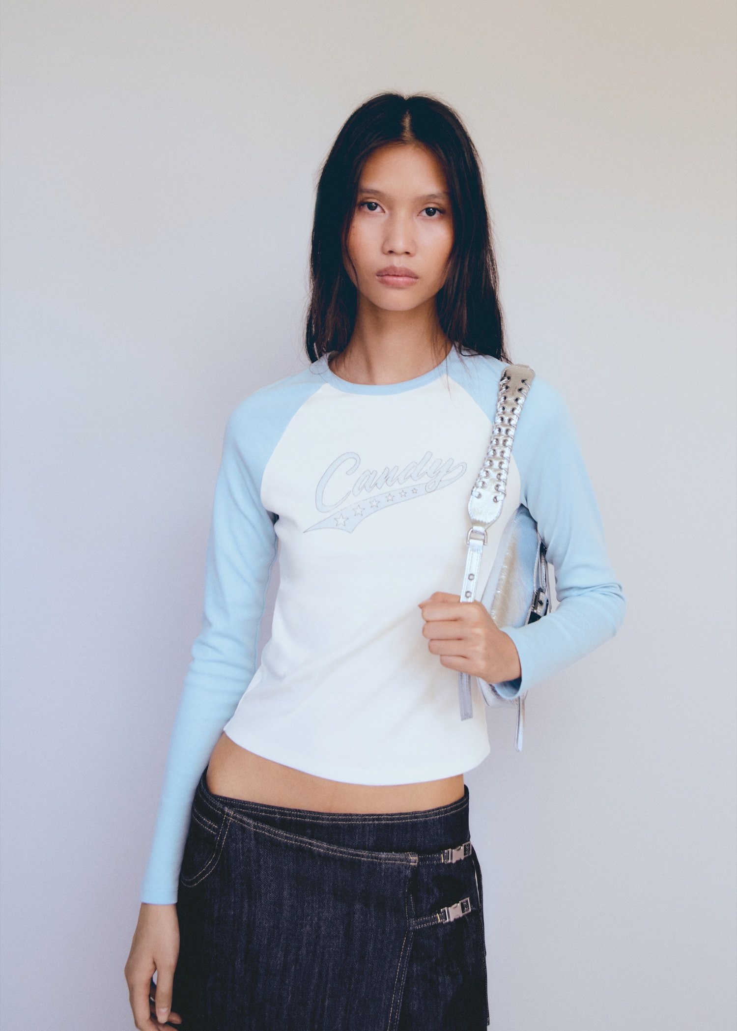 Long-sleeved t-shirt with message - Medium plane