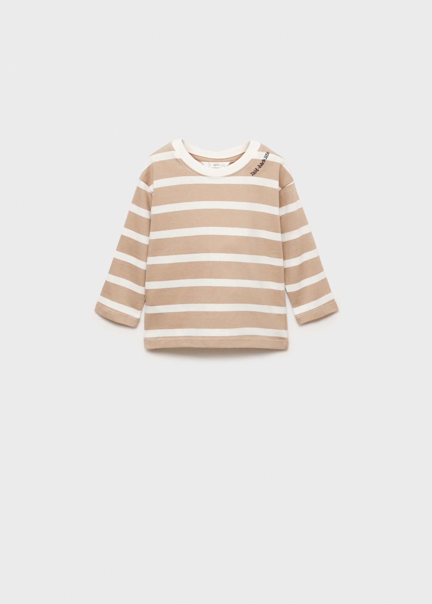 Striped t-shirt with embroidered detail - Article without model