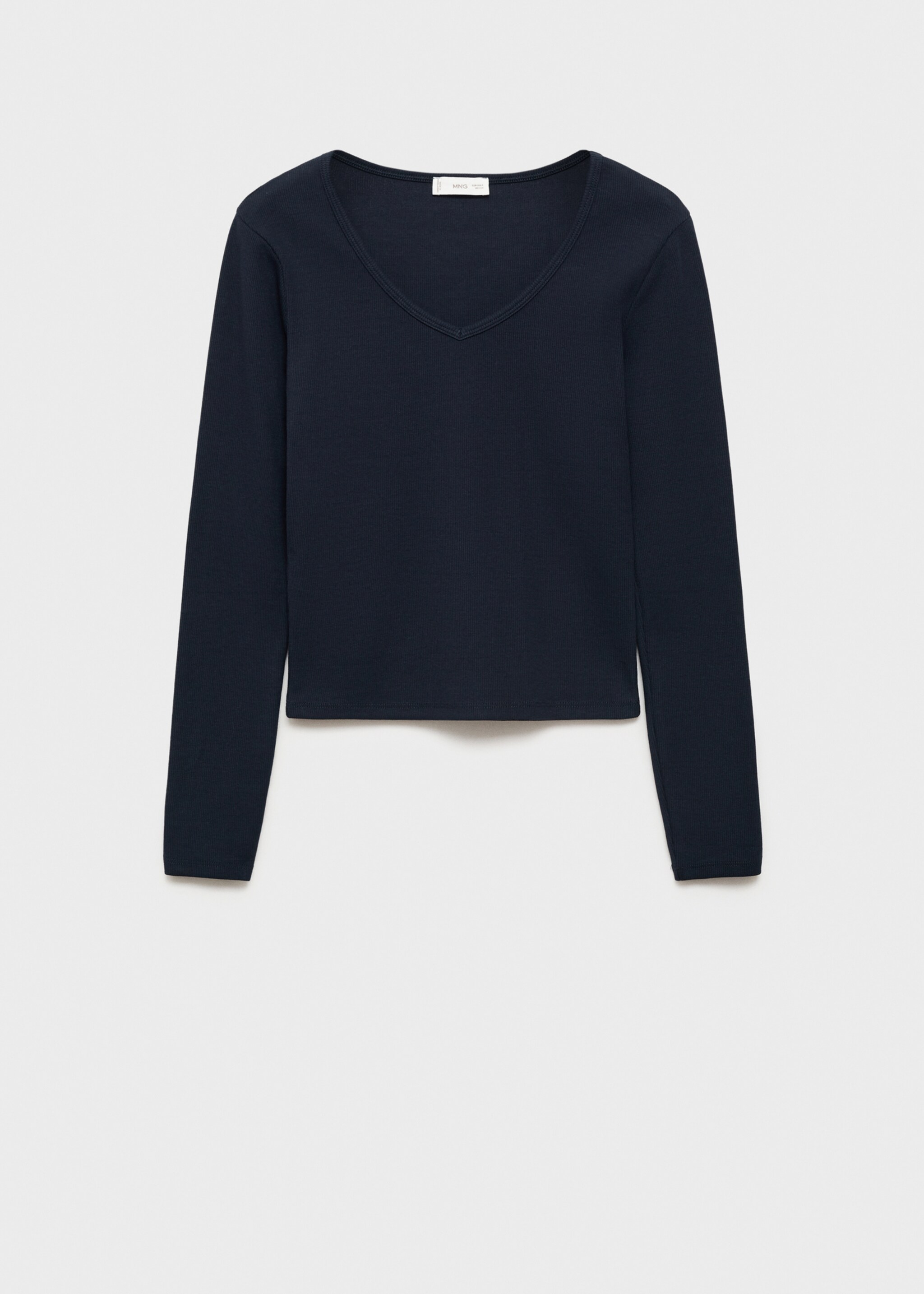 Long-sleeved V-neck T-shirt - Изделие без модели