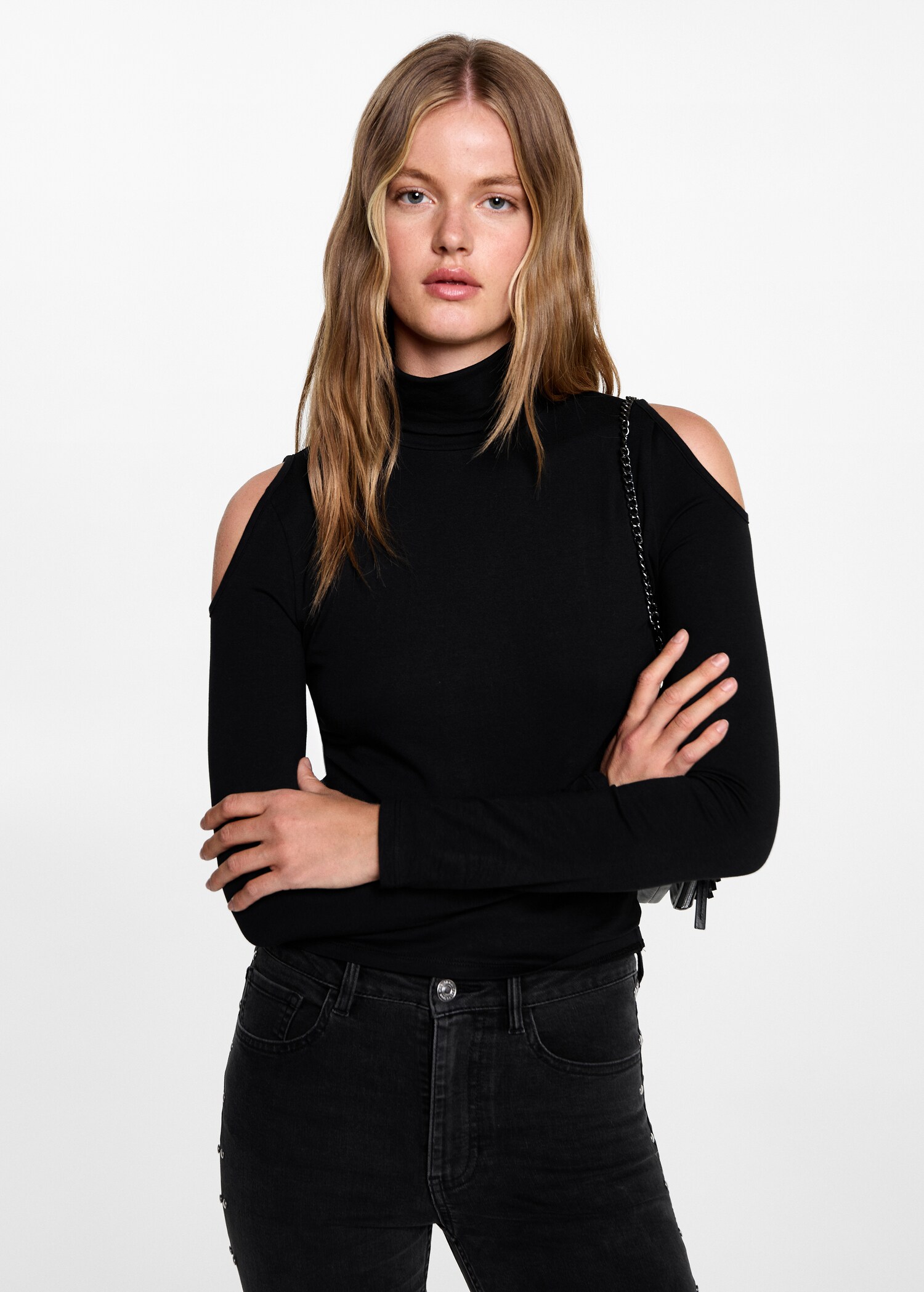 Turtleneck t-shirt with slits - Medium plane