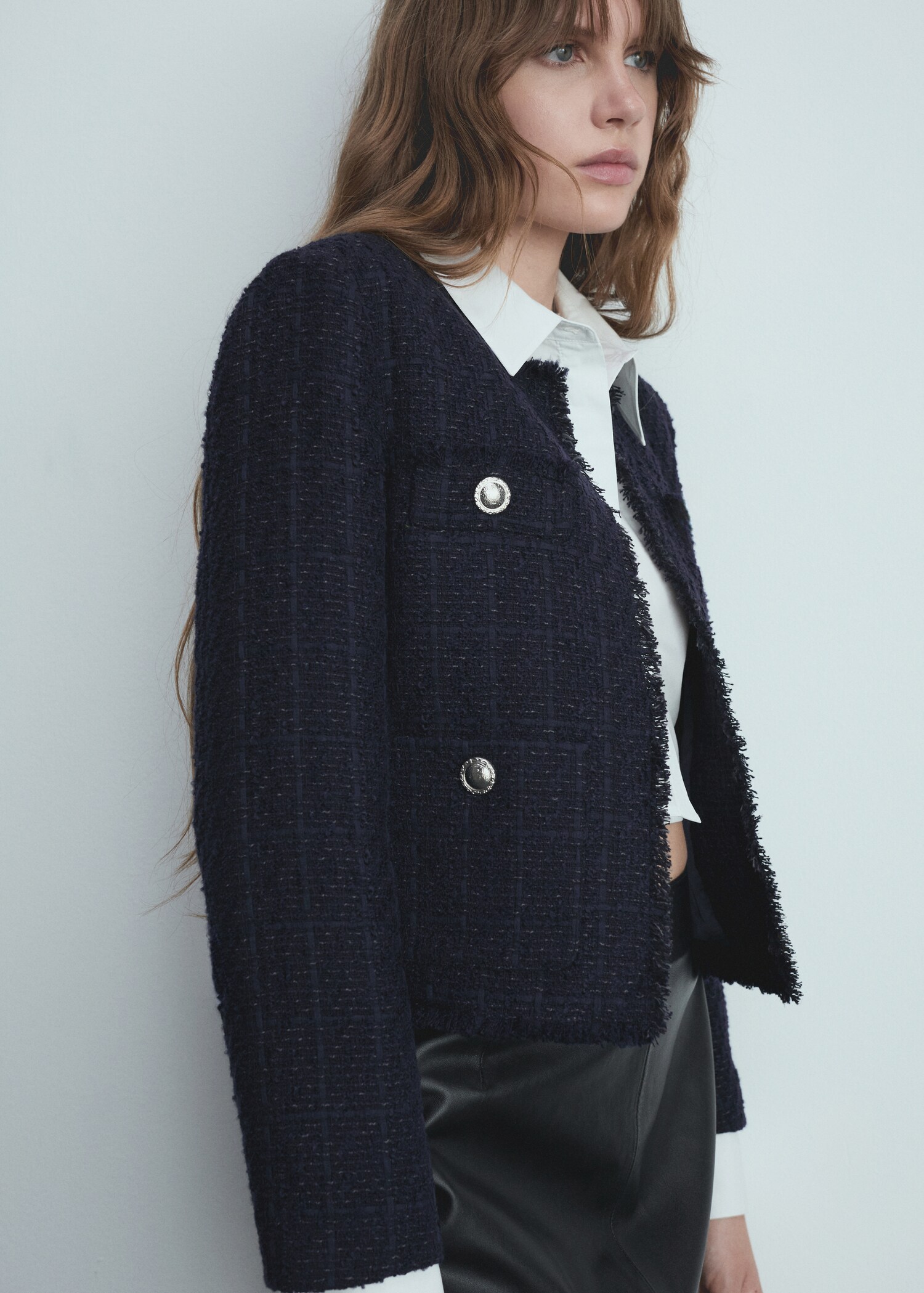 Tweed jacket with jewel buttons - Medium plane