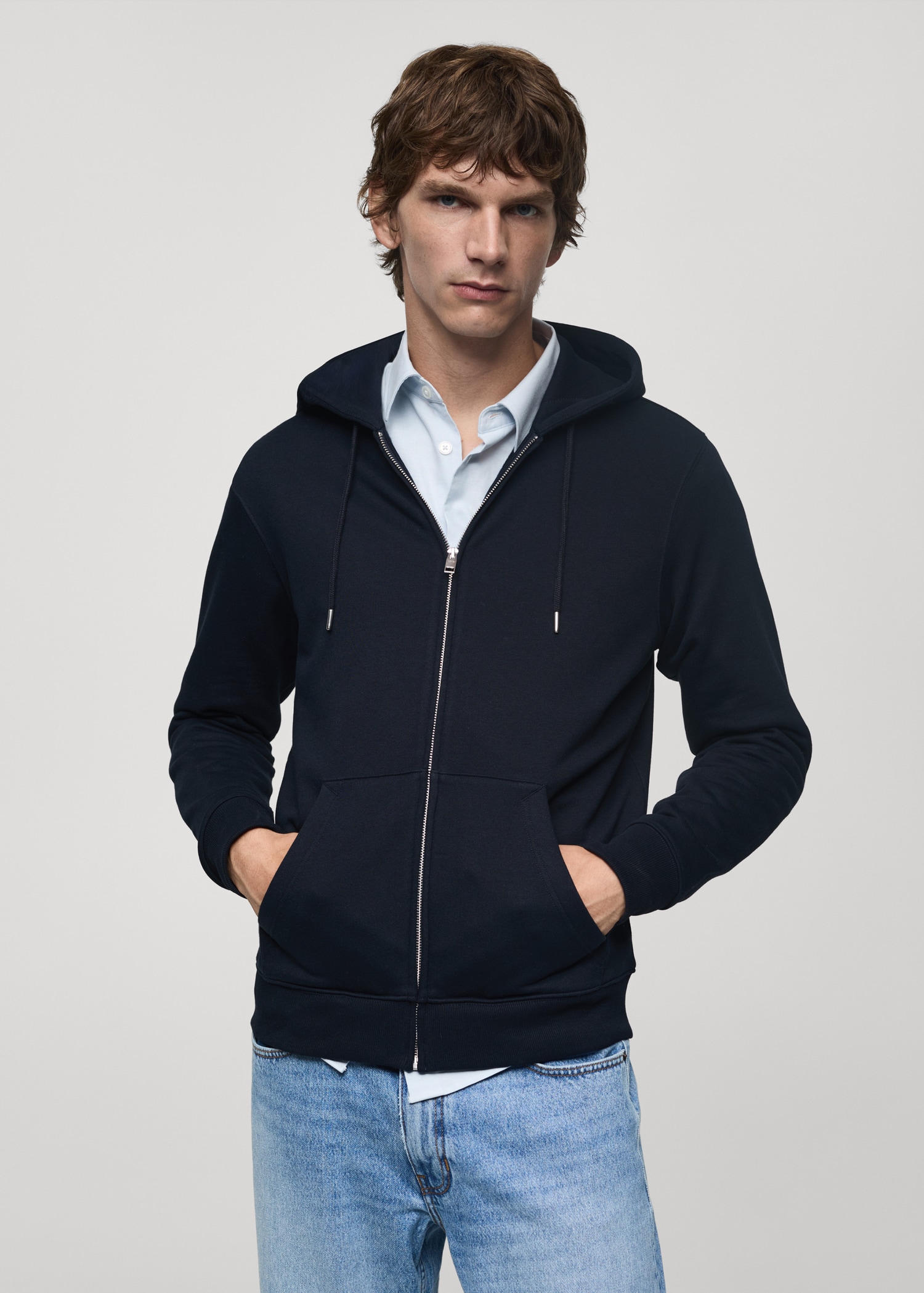 Sudadera algodón capucha cremallera Hombre MNG Ecuador