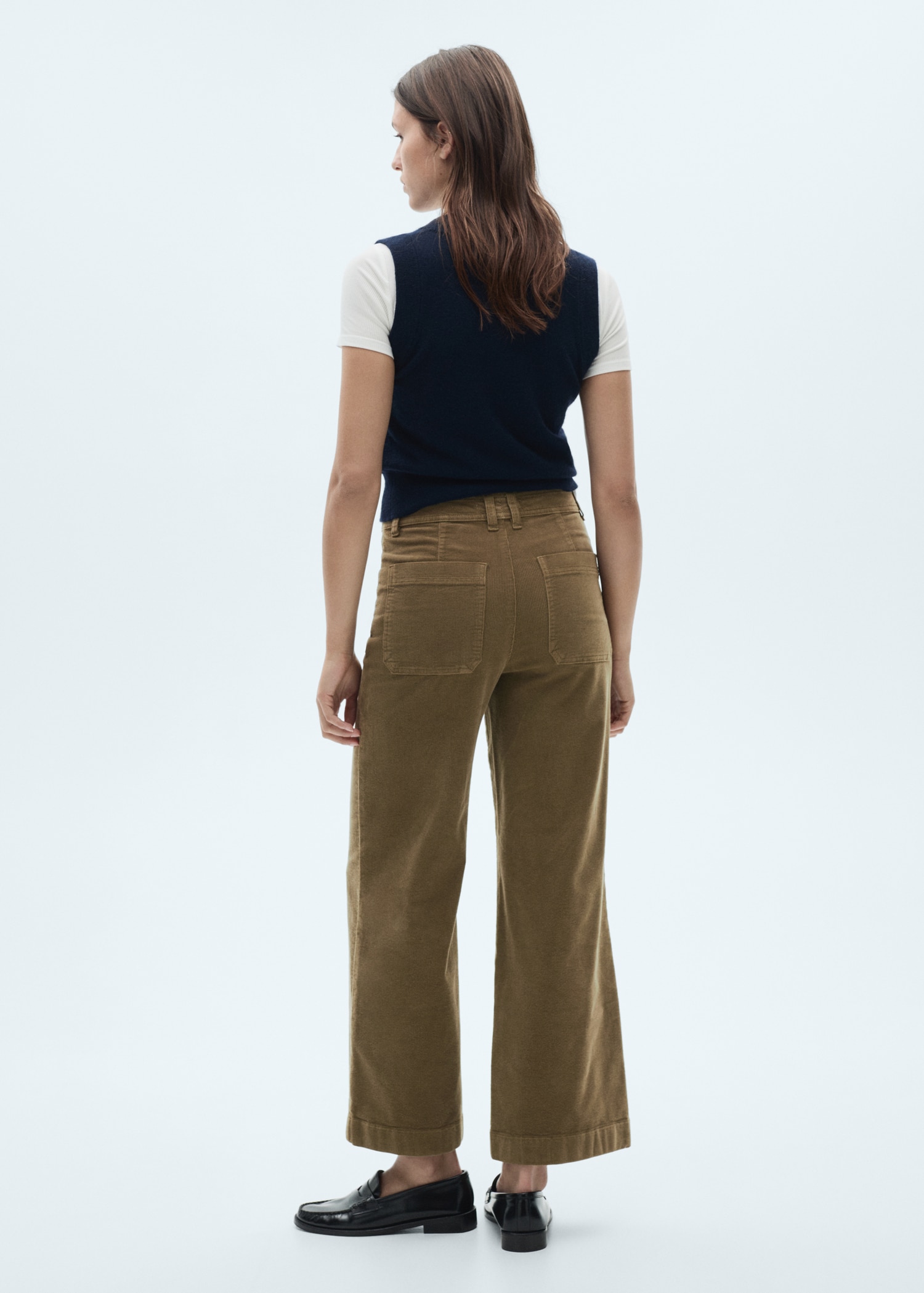 Pantalon Catherin style jupe-culotte velours côtelé - Verso de l’article