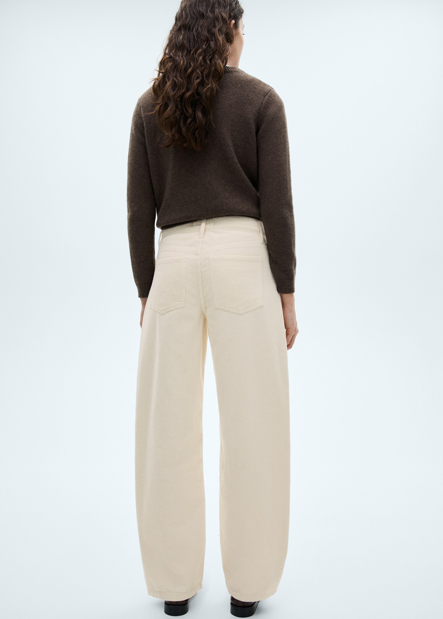 Pantalon velours côtelé balloon taille haute - Verso de l’article
