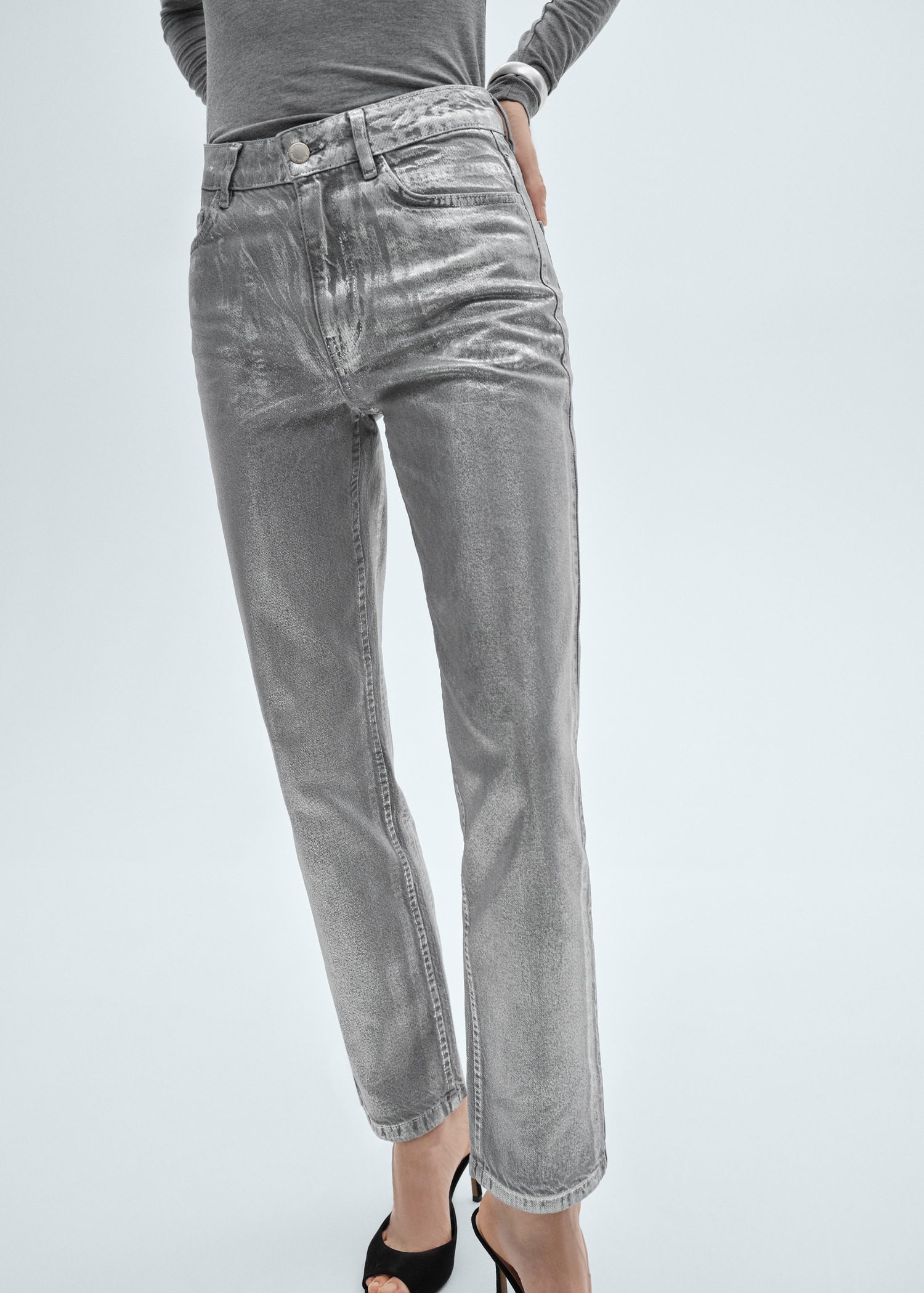 Straight foil jeans - Medium plane