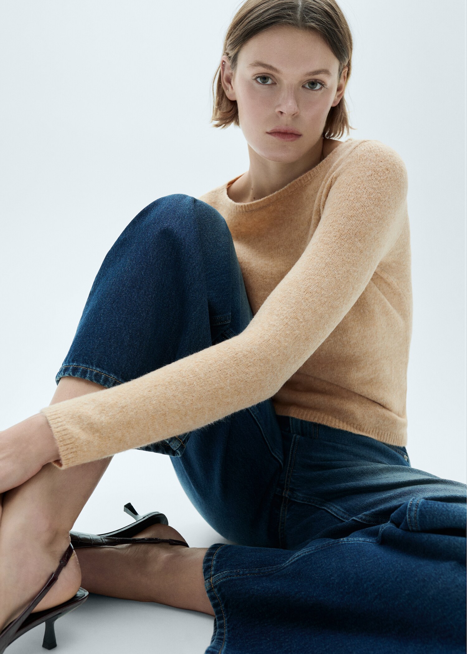 Fine-knit boat-neck sweater - Medium plane