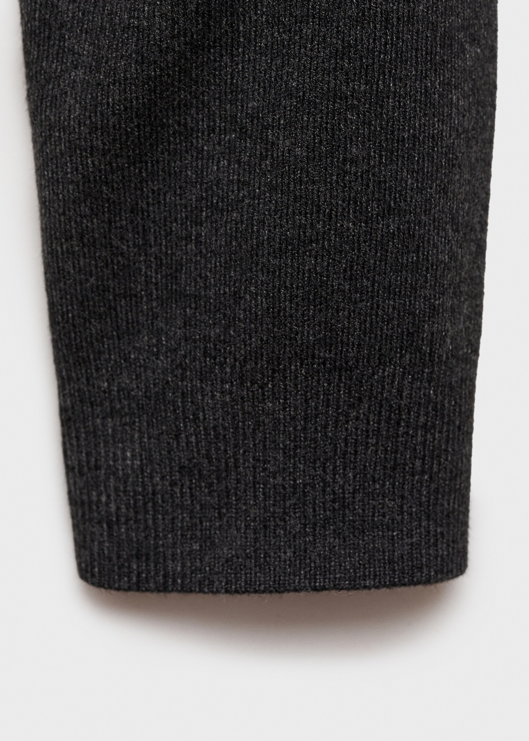 Knitted sweater with perkins neck - Details of the article 0, Medium Heather Grey. Ref: 77007697-00.