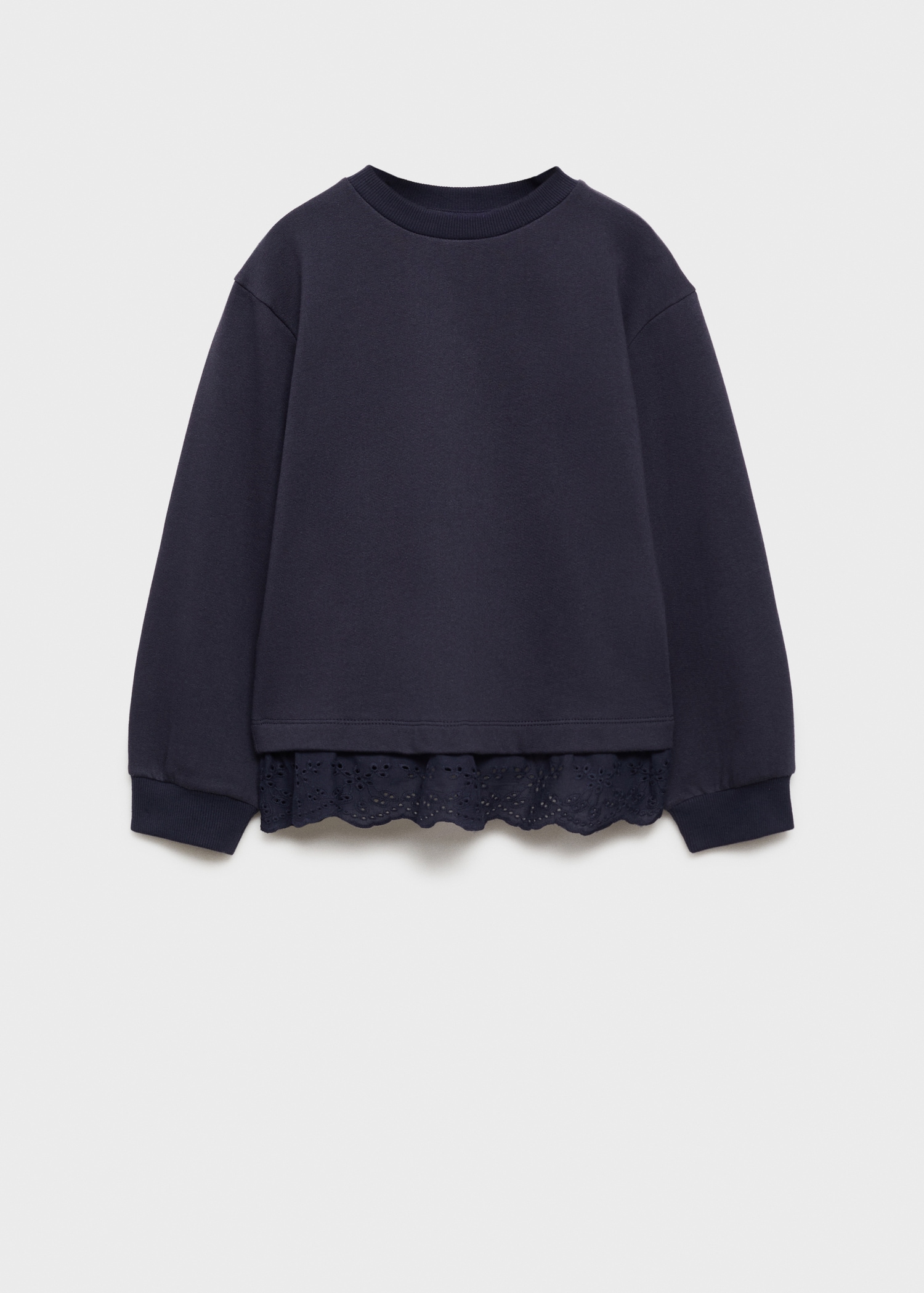Embroidered detail cotton sweatshirt - Article without model