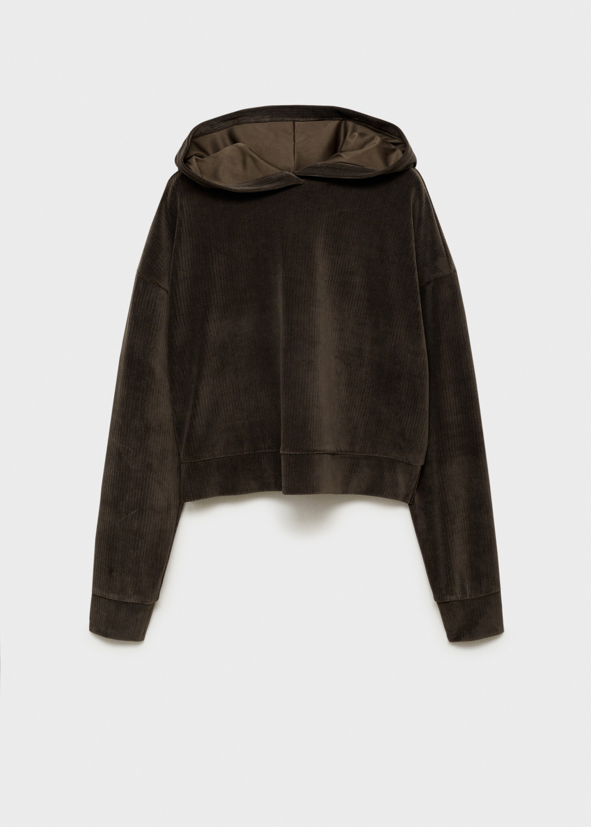 Corduroy hooded sweatshirt - Изделие без модели