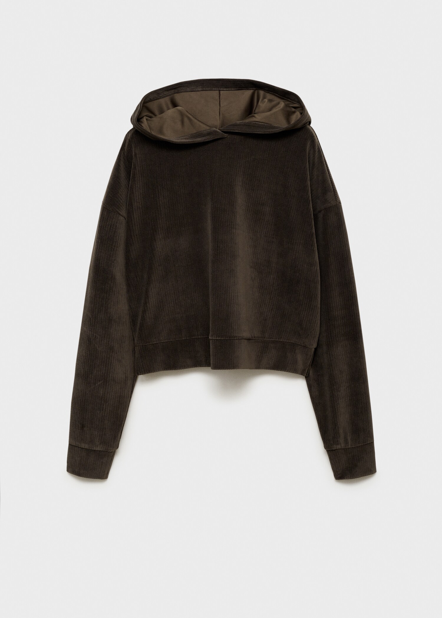 Corduroy hooded sweatshirt - Изделие без модели