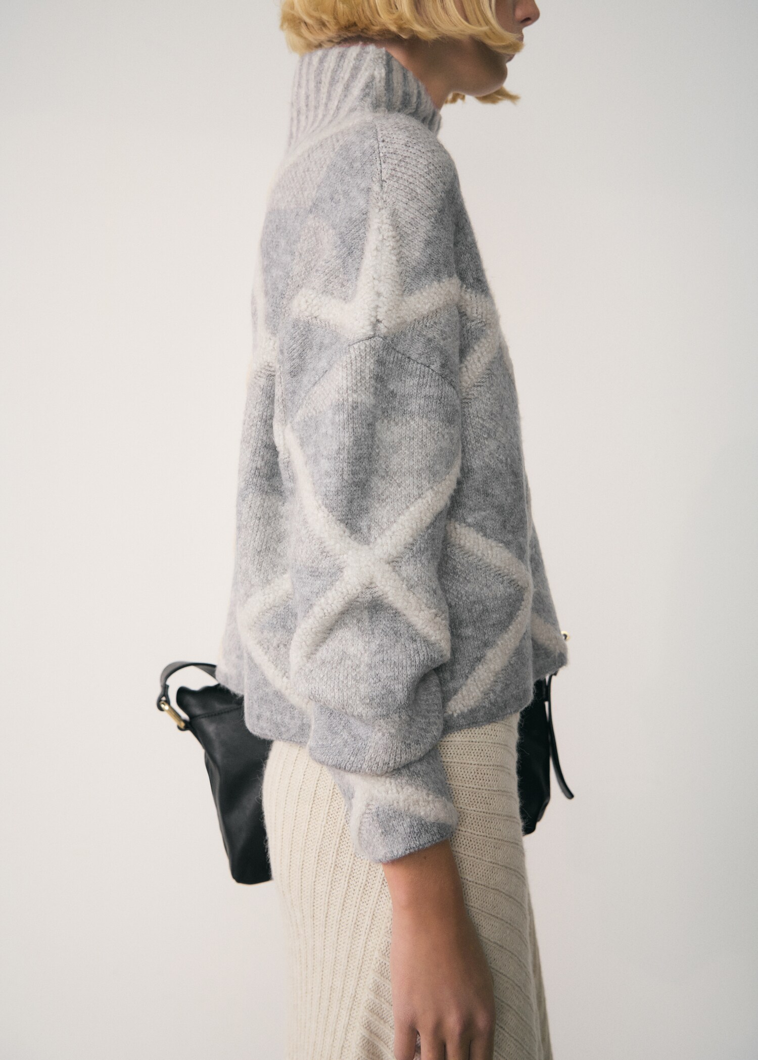Turtleneck rhombus sweater - Medium plane