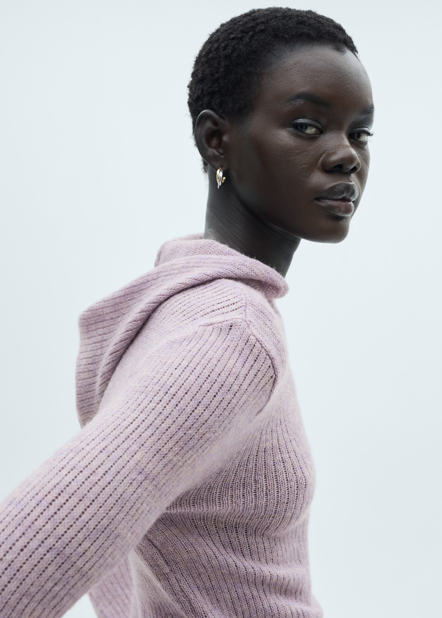 Pull Laine Capuche Femme Pull-over Maille Côtelée Capuche Femme