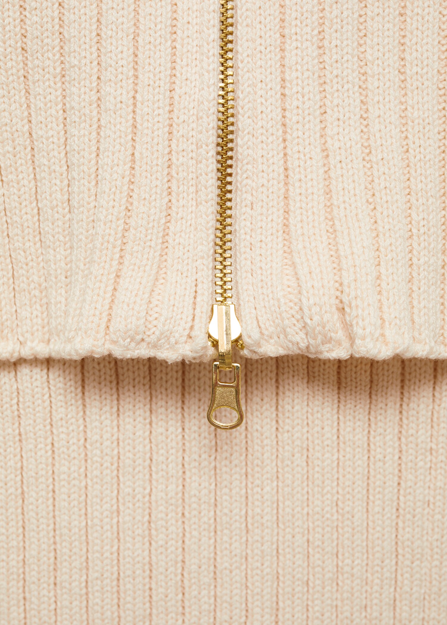 Combined ribbed sweater with zip - Details of the article 0