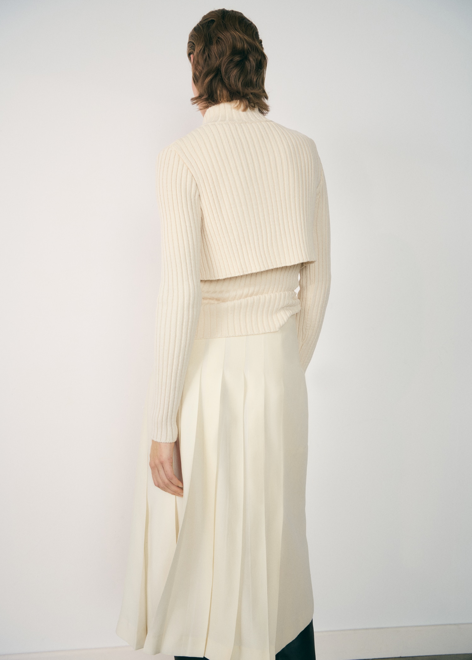 Combined ribbed sweater with zip - Reverse of the article