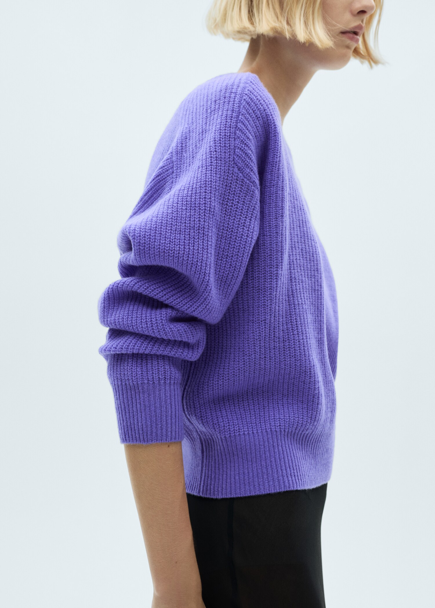 Pull-over en laine crop - Plan moyen