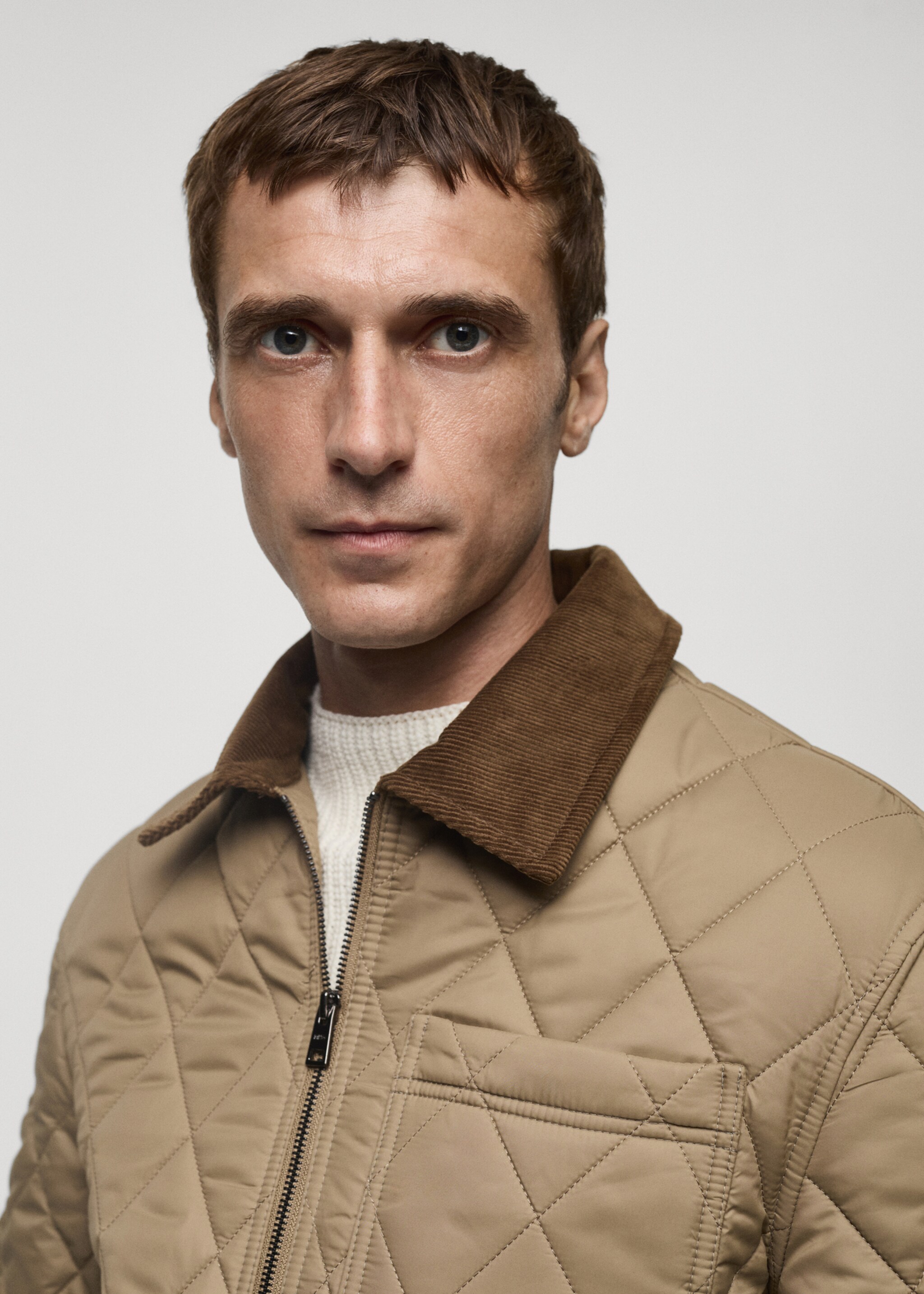 Chaqueta acolchada cuello pana - Detalle del artículo 1