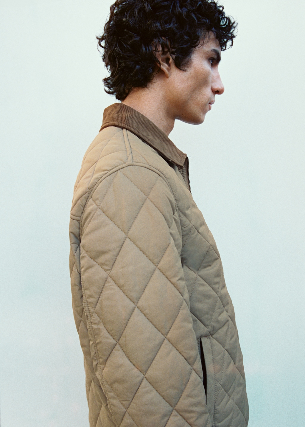 Quilted jacket with corduroy collar Men MANGO United Kingdom