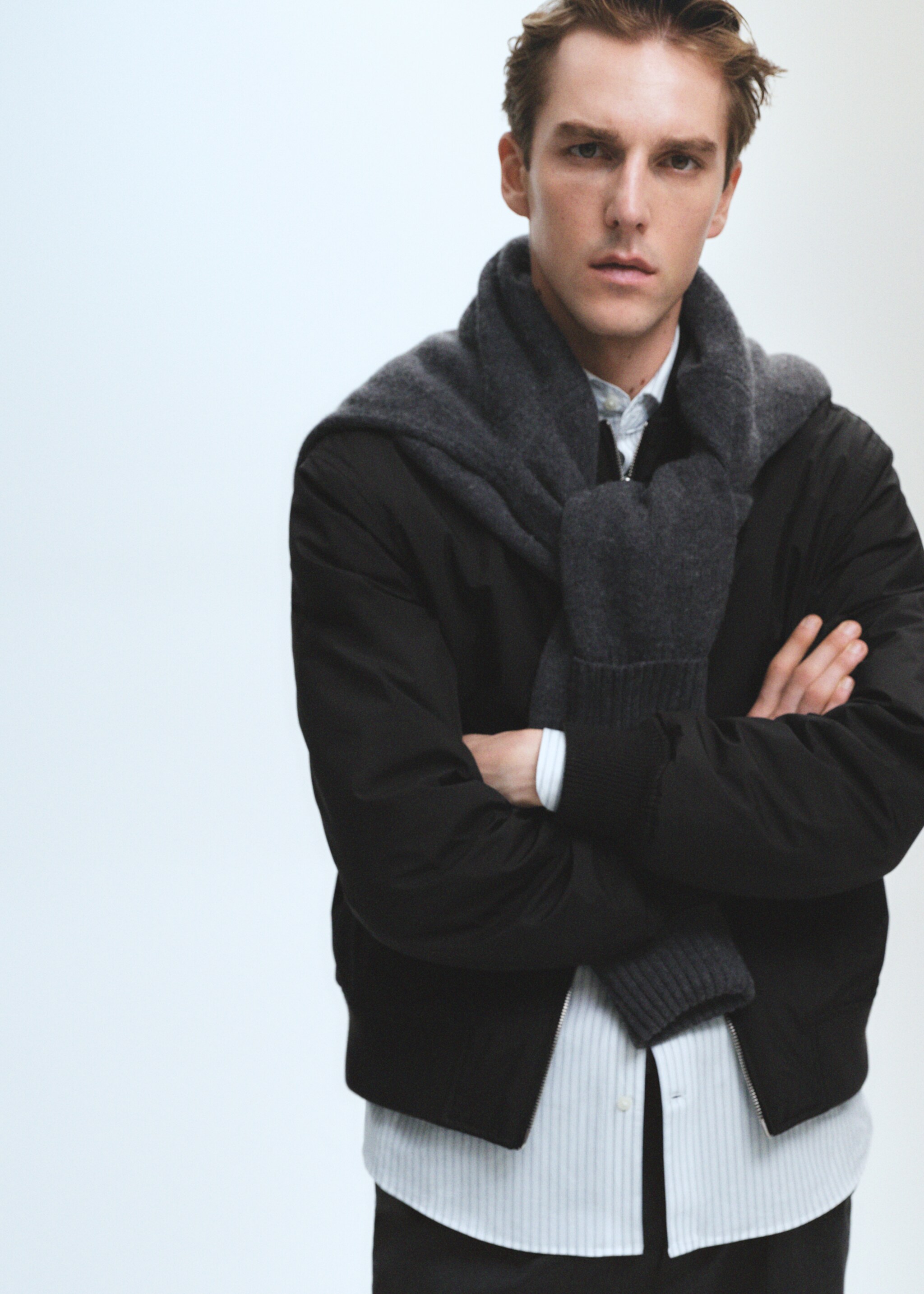 Regular fit quilted bomber - Details of the article 3