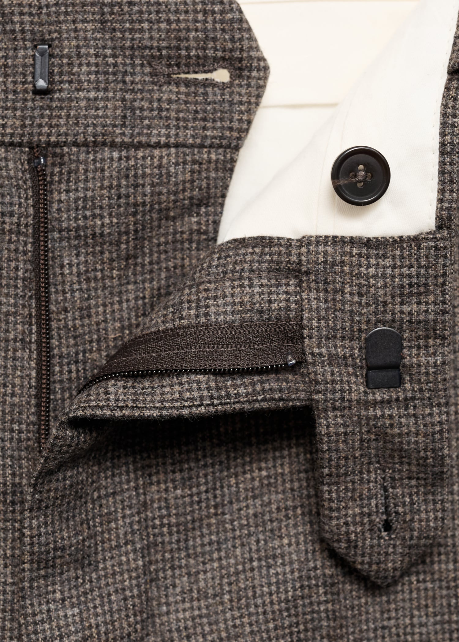 Virgin wool micro-houndstooth trousers - Details of the article 0