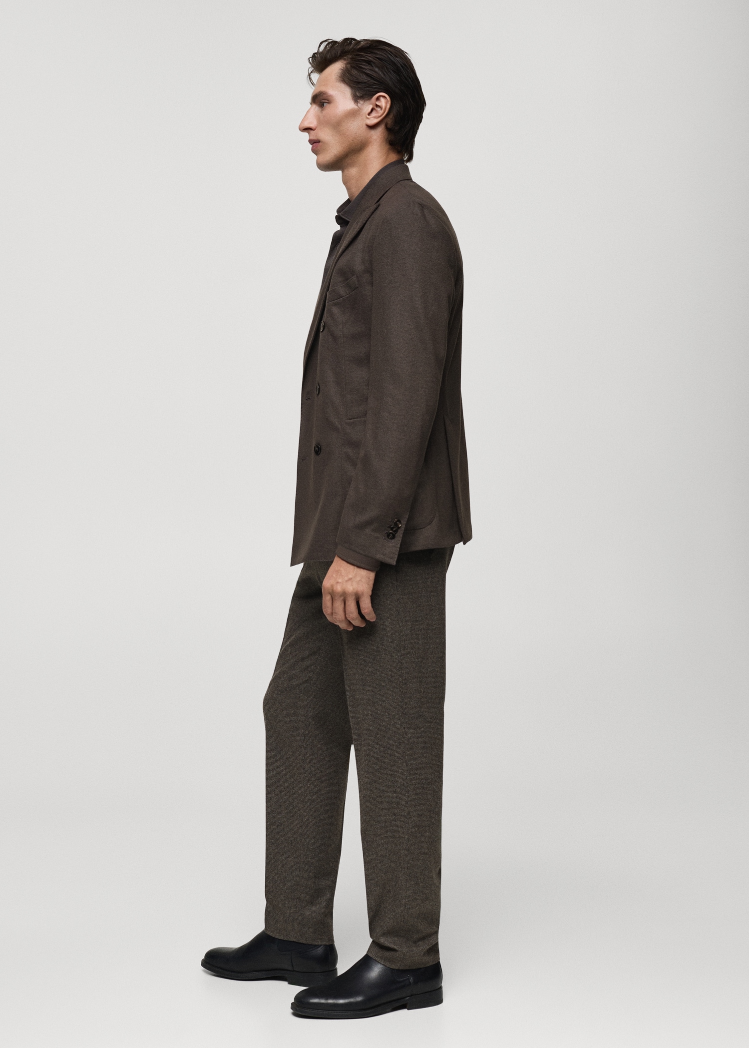 Virgin wool micro-houndstooth trousers - Details of the article 2