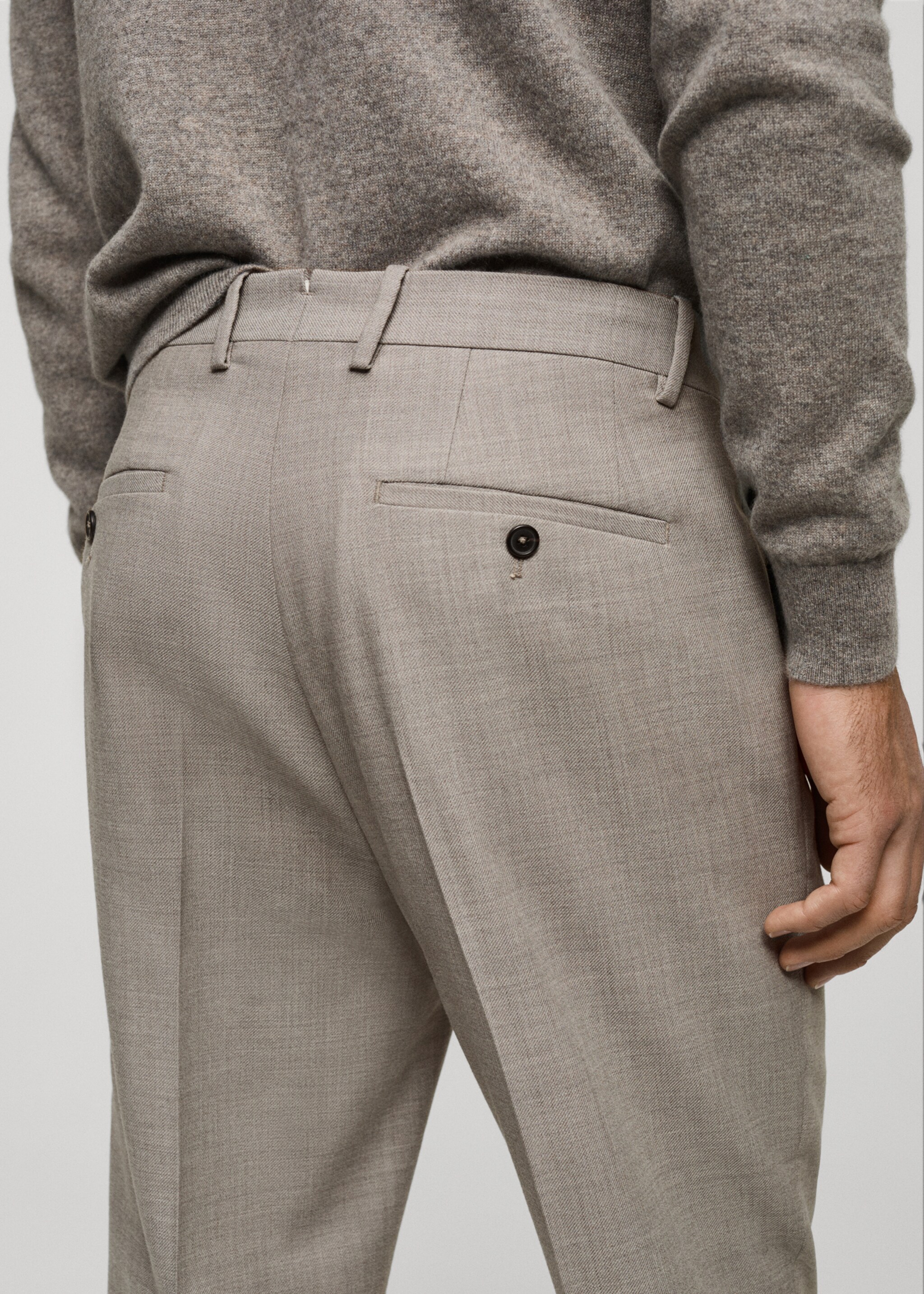 100% virgin wool slim-fit trousers - Details of the article 6