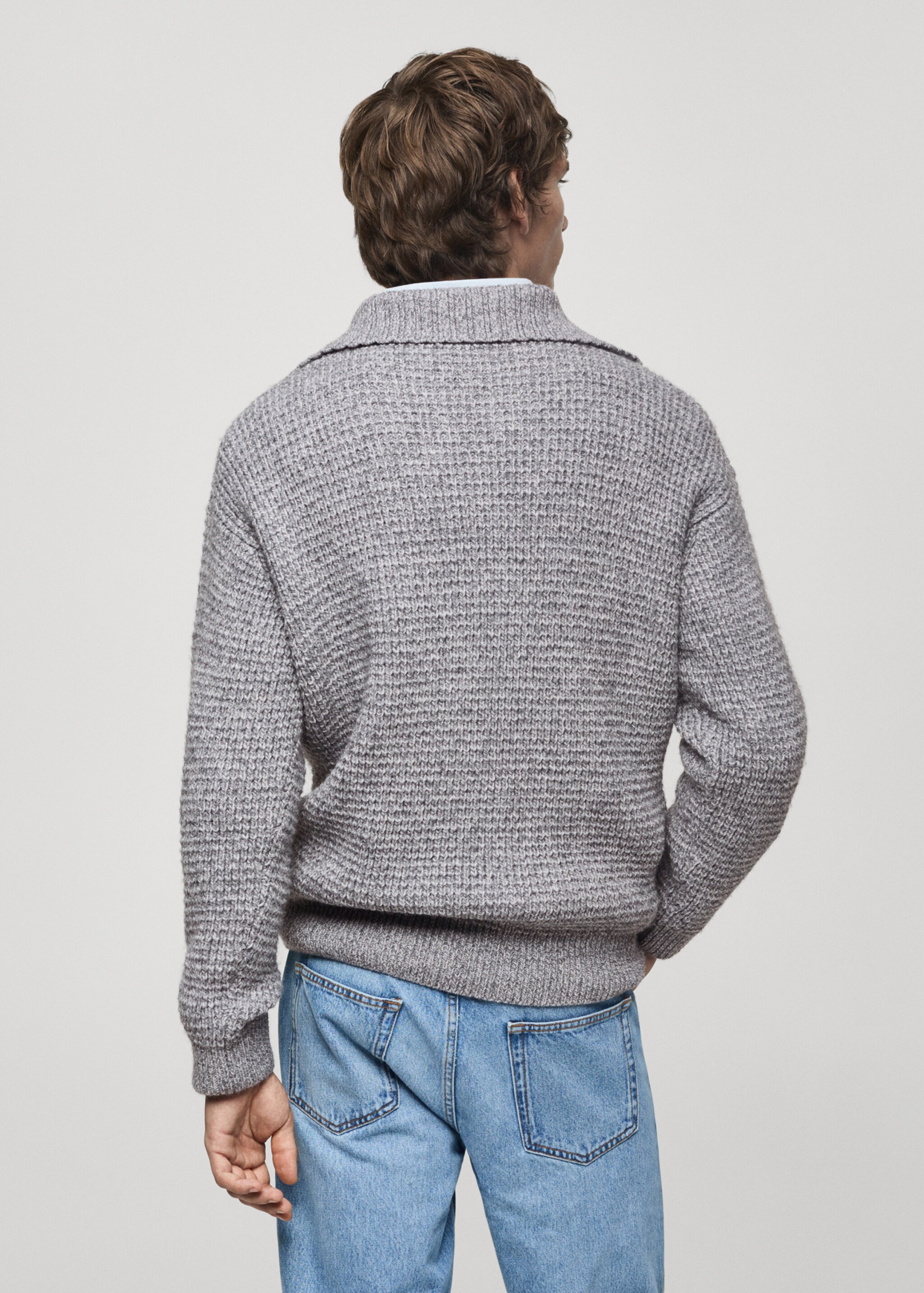 Braided polo neck sweater - Reverse of the article