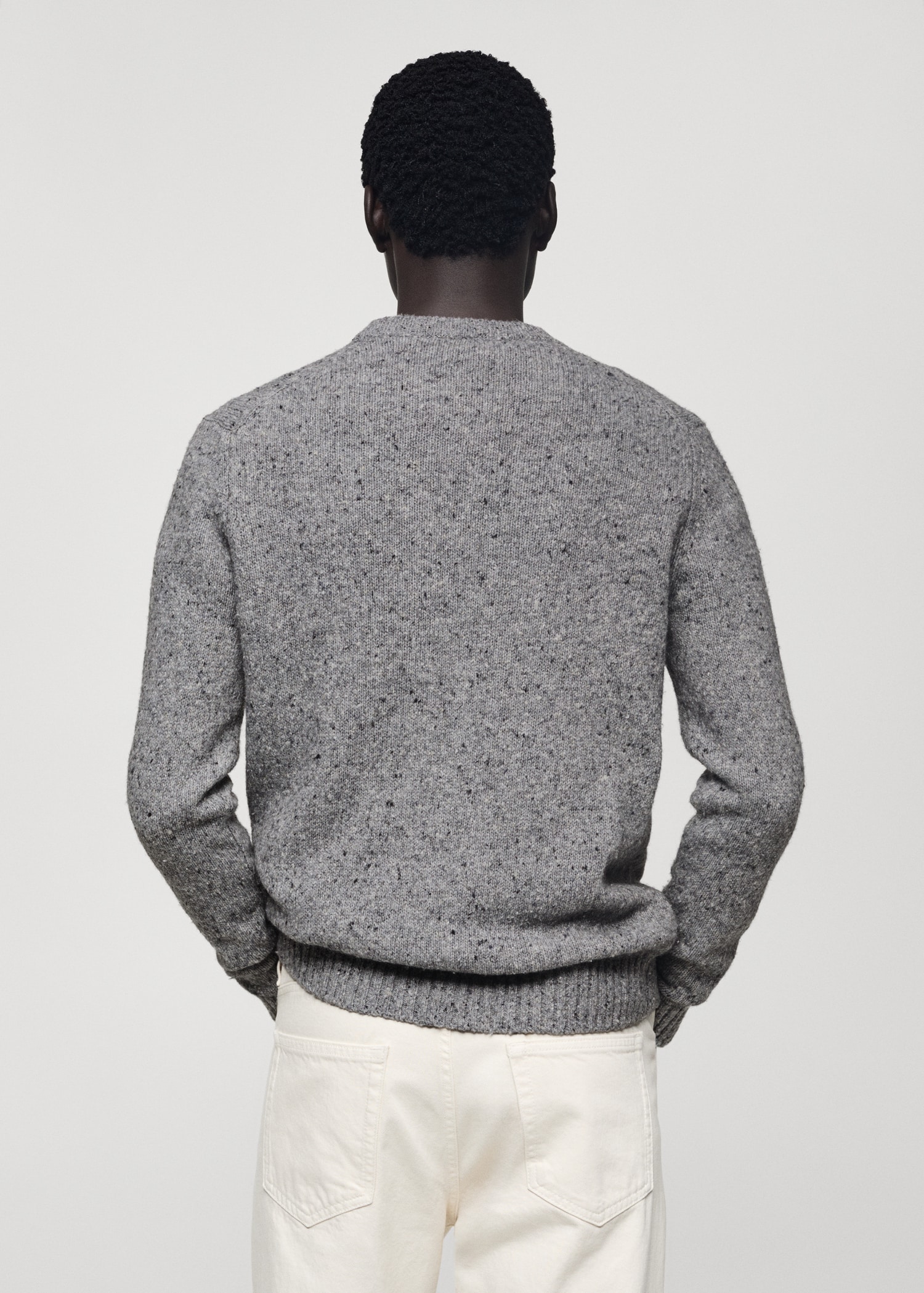 Pull-over maille laine chinée - Verso de l’article