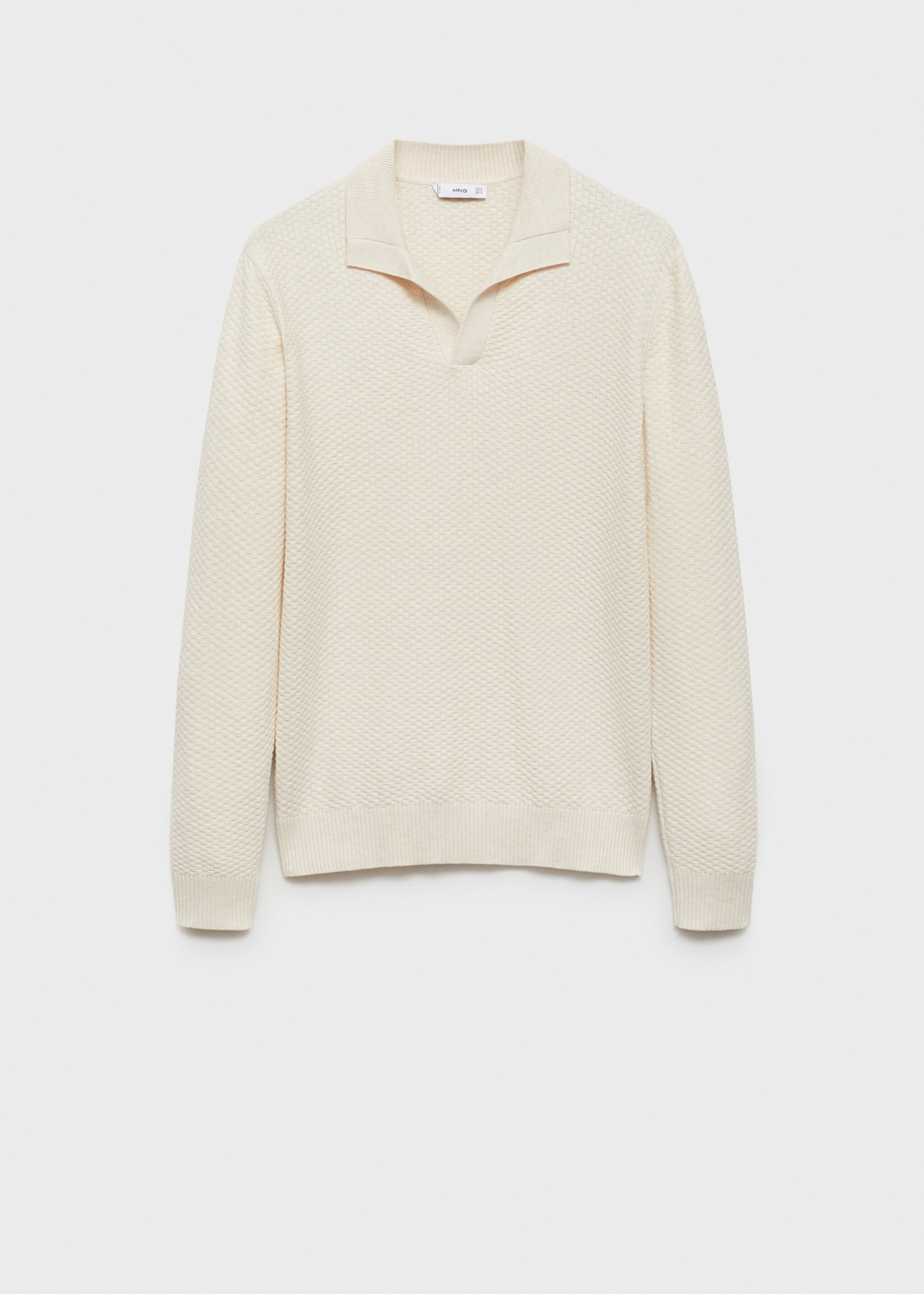 Cotton-blend structured polo sweater - Article without model