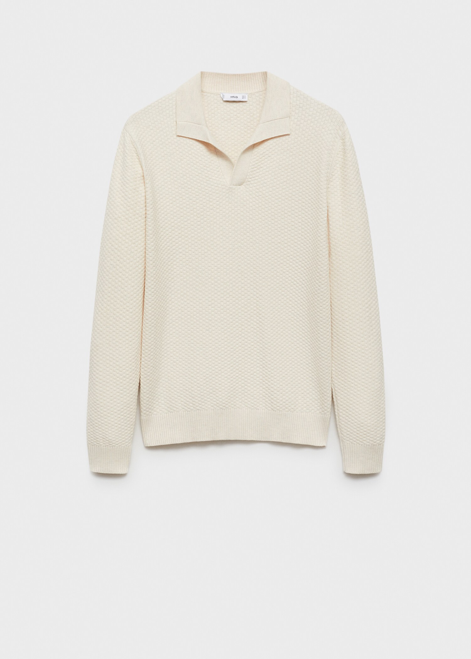 Cotton-blend structured polo sweater - Article without model