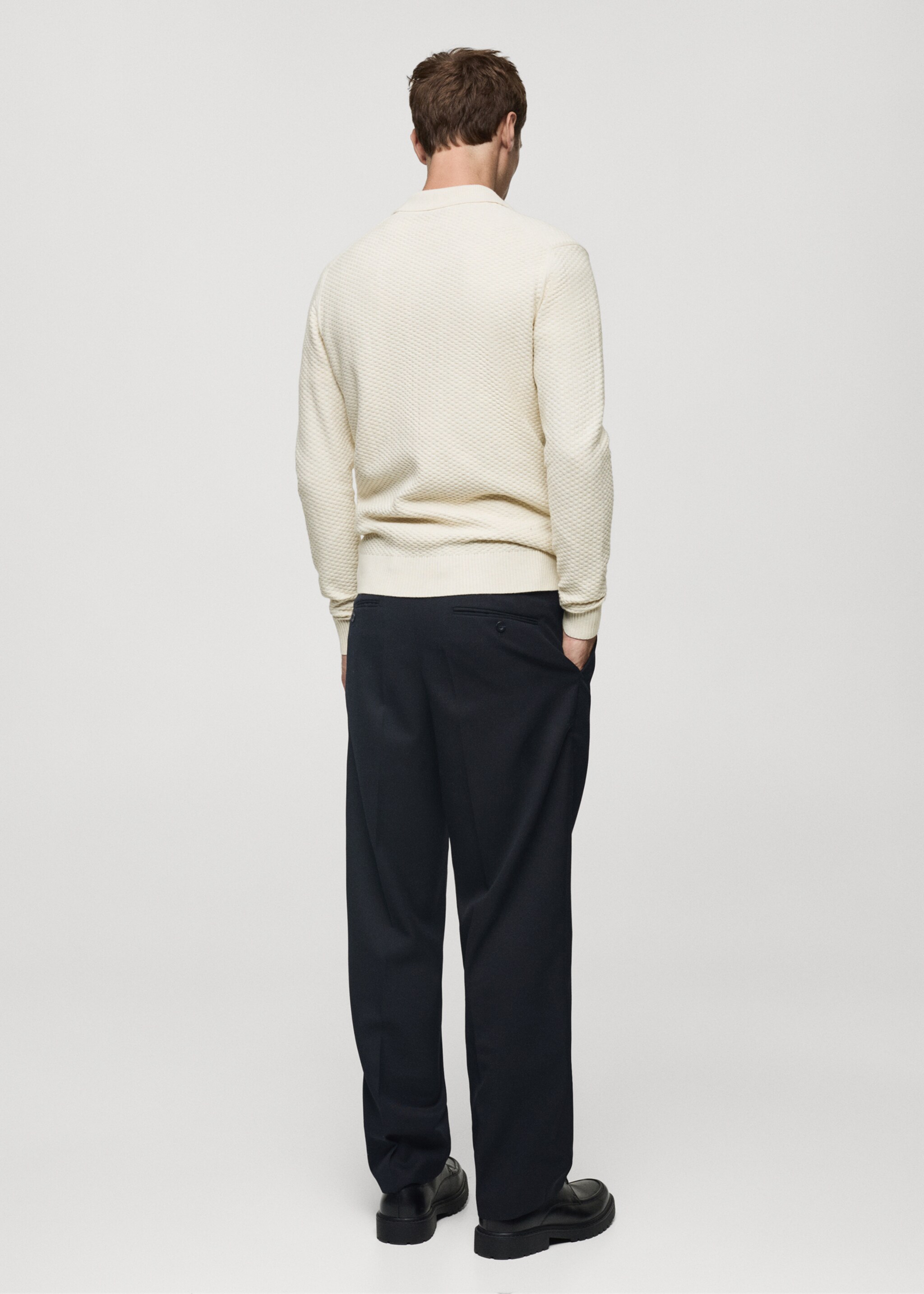 Cotton-blend structured polo sweater - Reverse of the article
