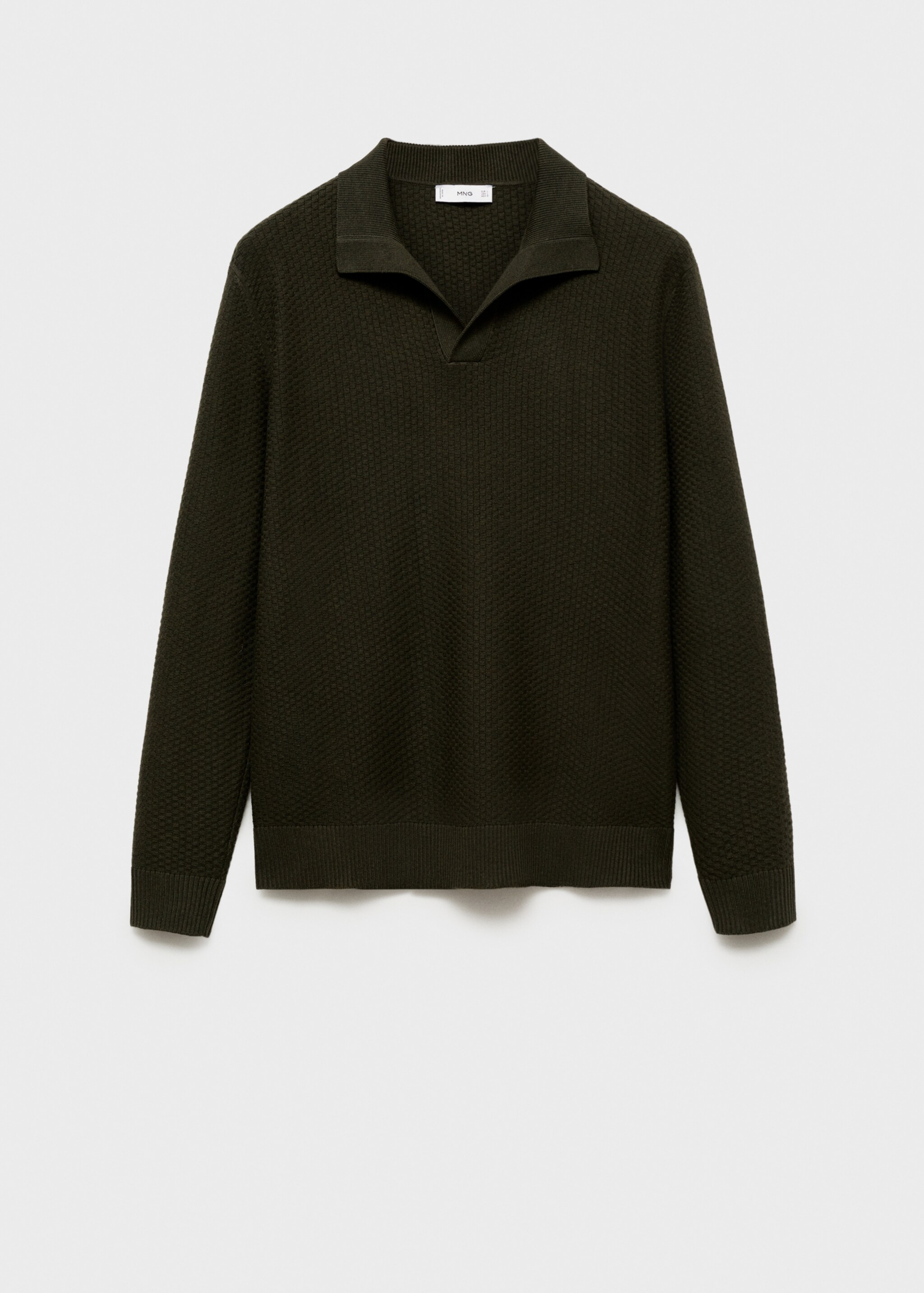Cotton-blend structured polo sweater - Article without model