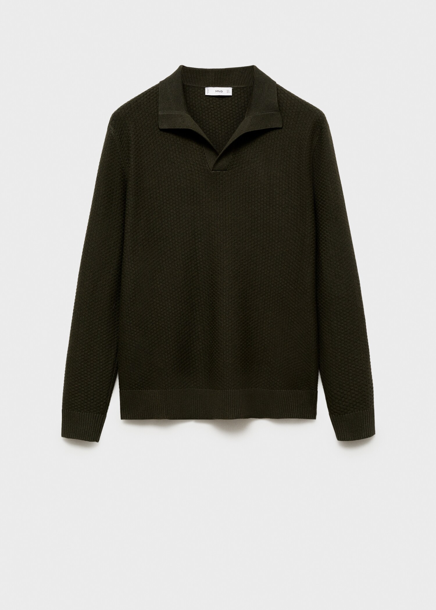 Cotton-blend structured polo sweater - Article without model