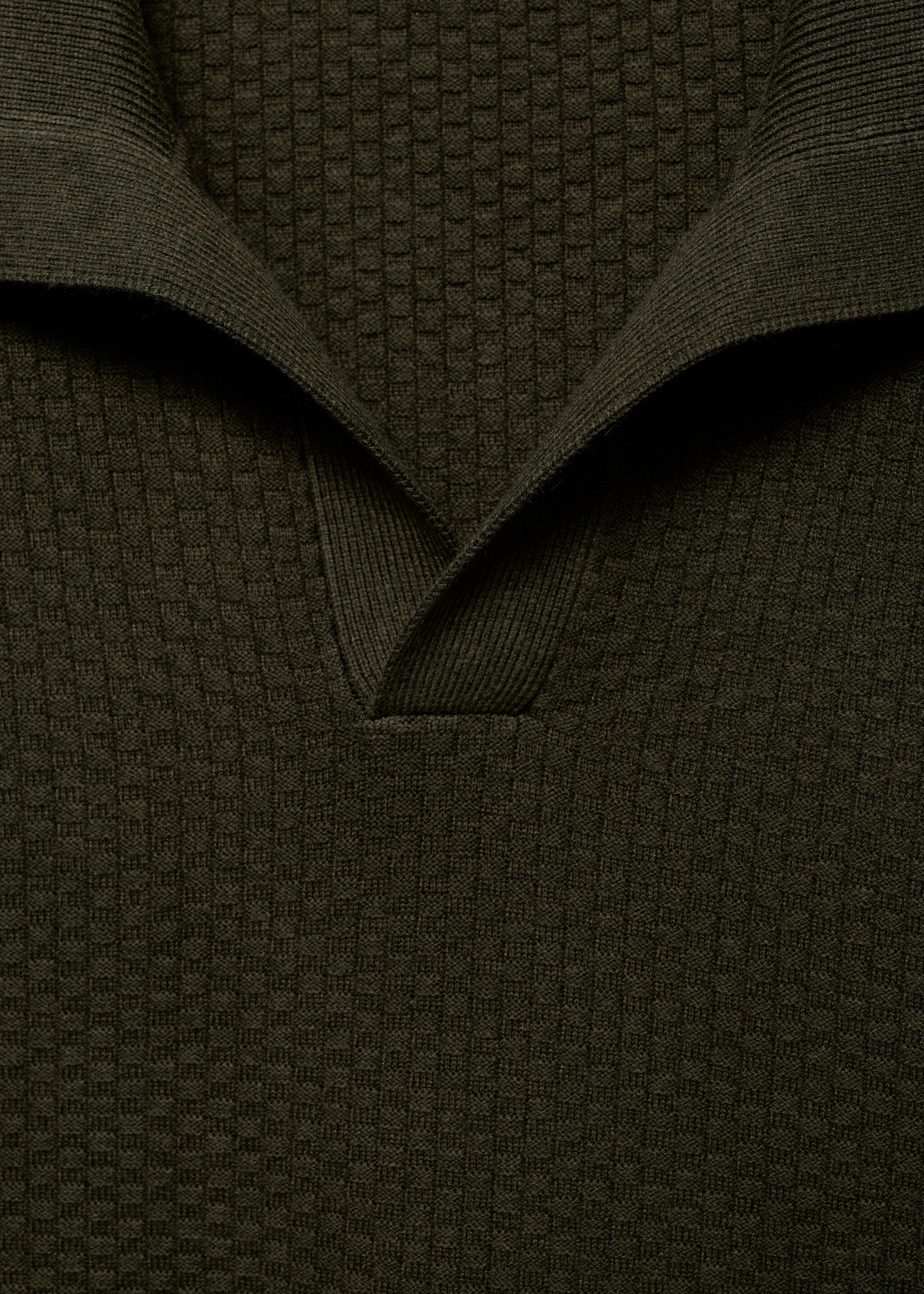 Cotton-blend structured polo sweater - Details of the article 8